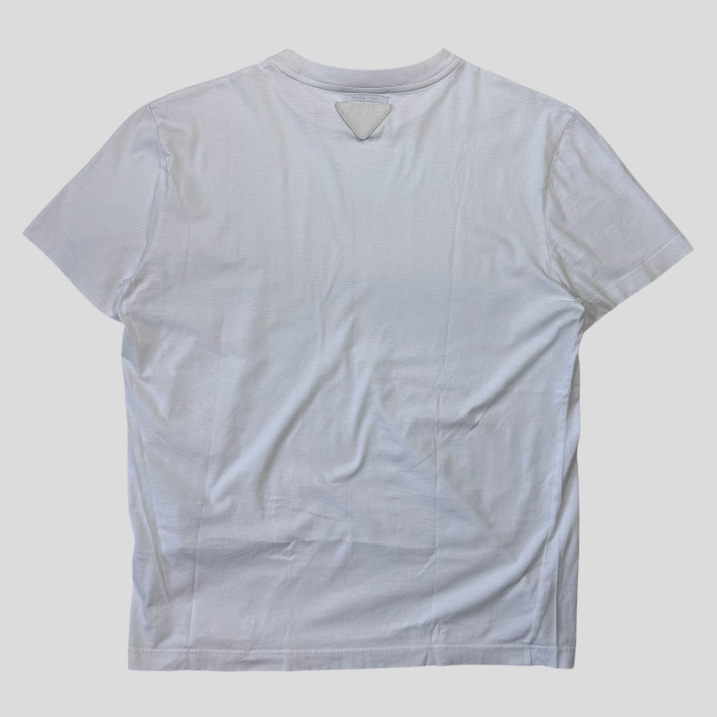 Prada 2019 Double Logo White Triangle T-shirt - M