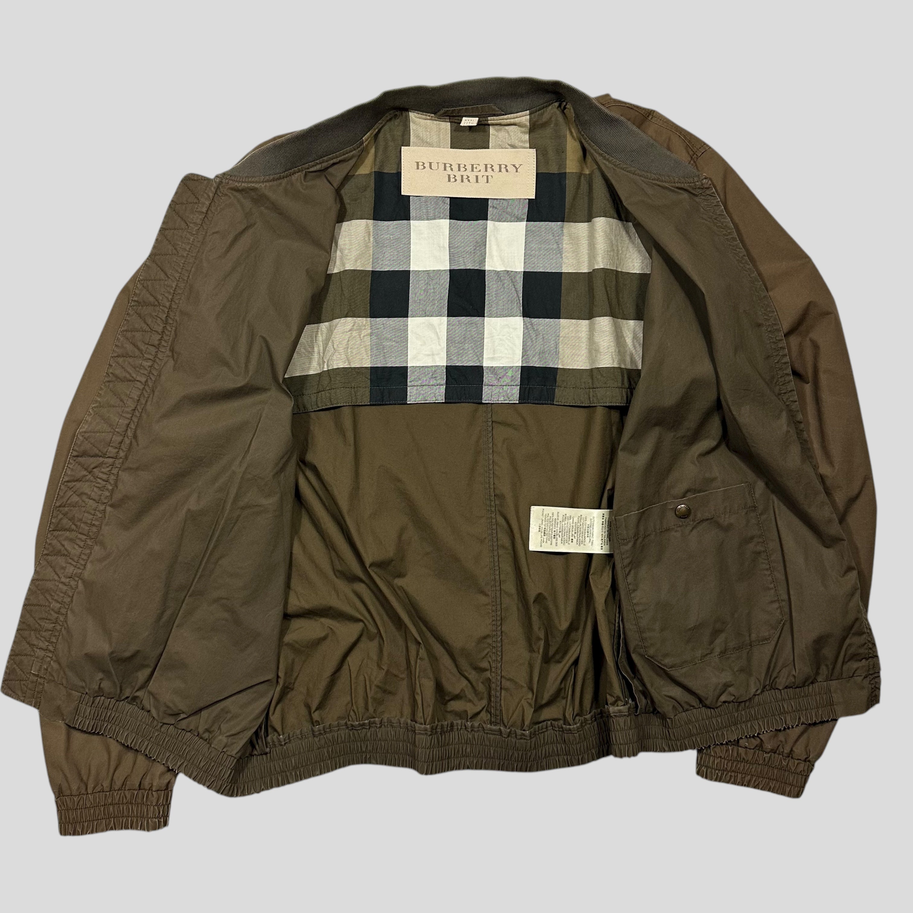 Burberry brit  ジャケット Burberry Brit men Khaki Beige Nova Check Bomber Jacket Size XL | eBay