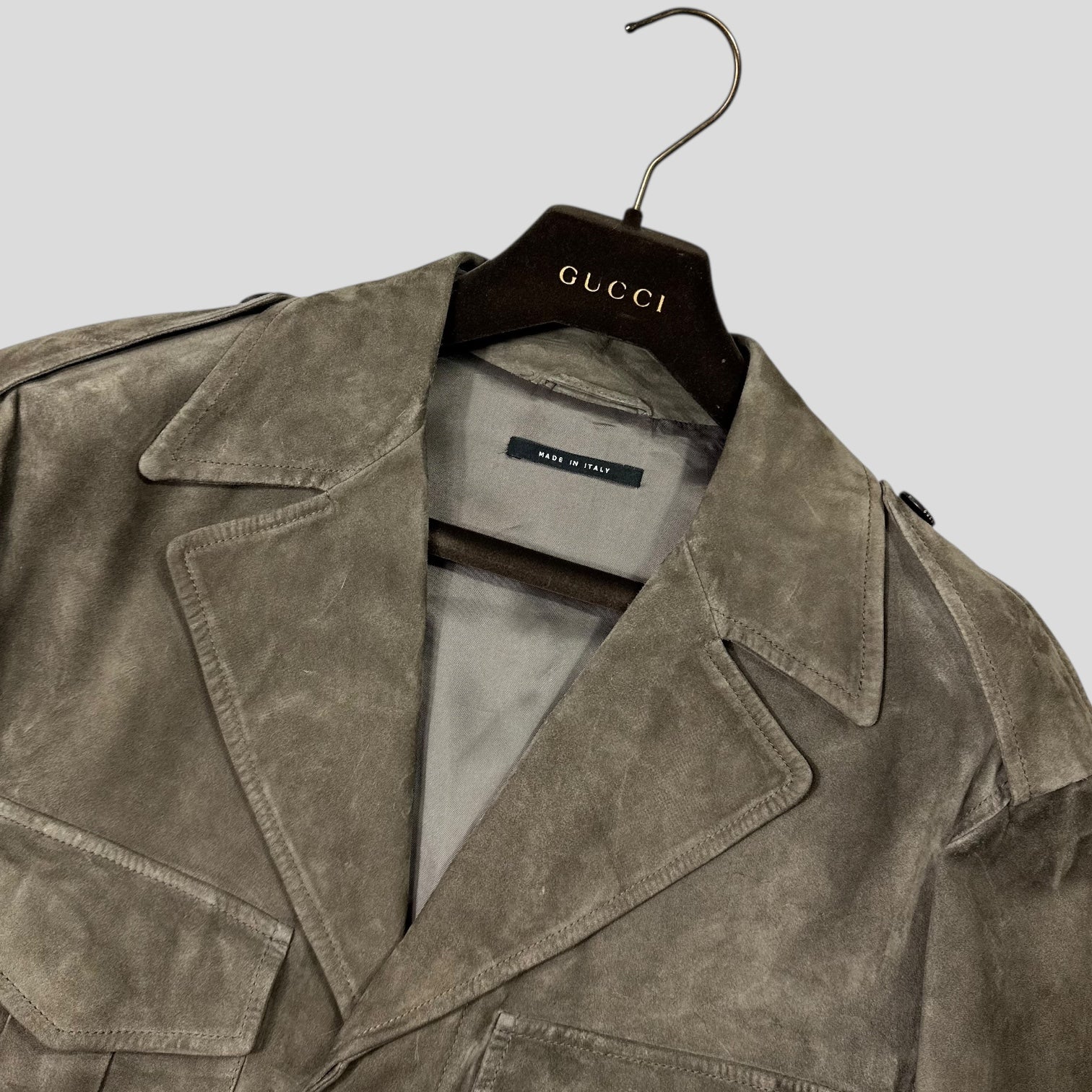 Gucci by Tom Ford FW03 Suede Leather Western Military Jacket