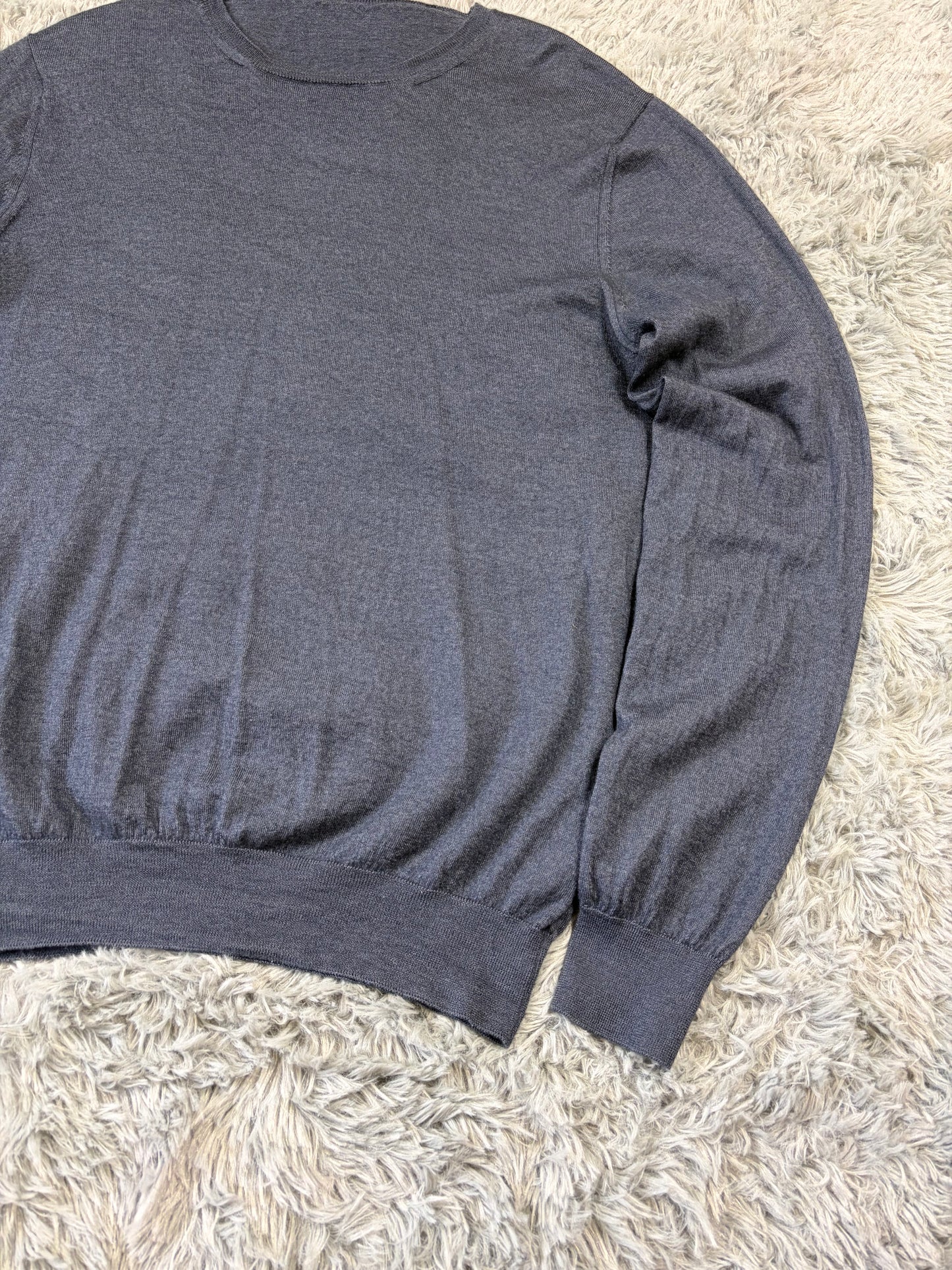 Prada 2015 Blue Marl Lightweight Cotton Knit - S