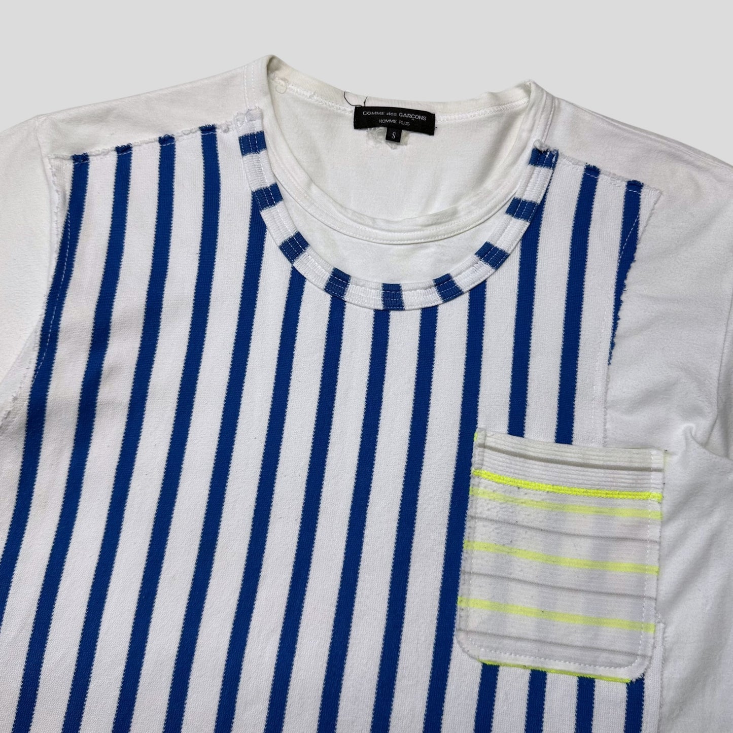 Comme Des Garçons Homme 2009 Striped Appliqué Pocket T-shirt - S