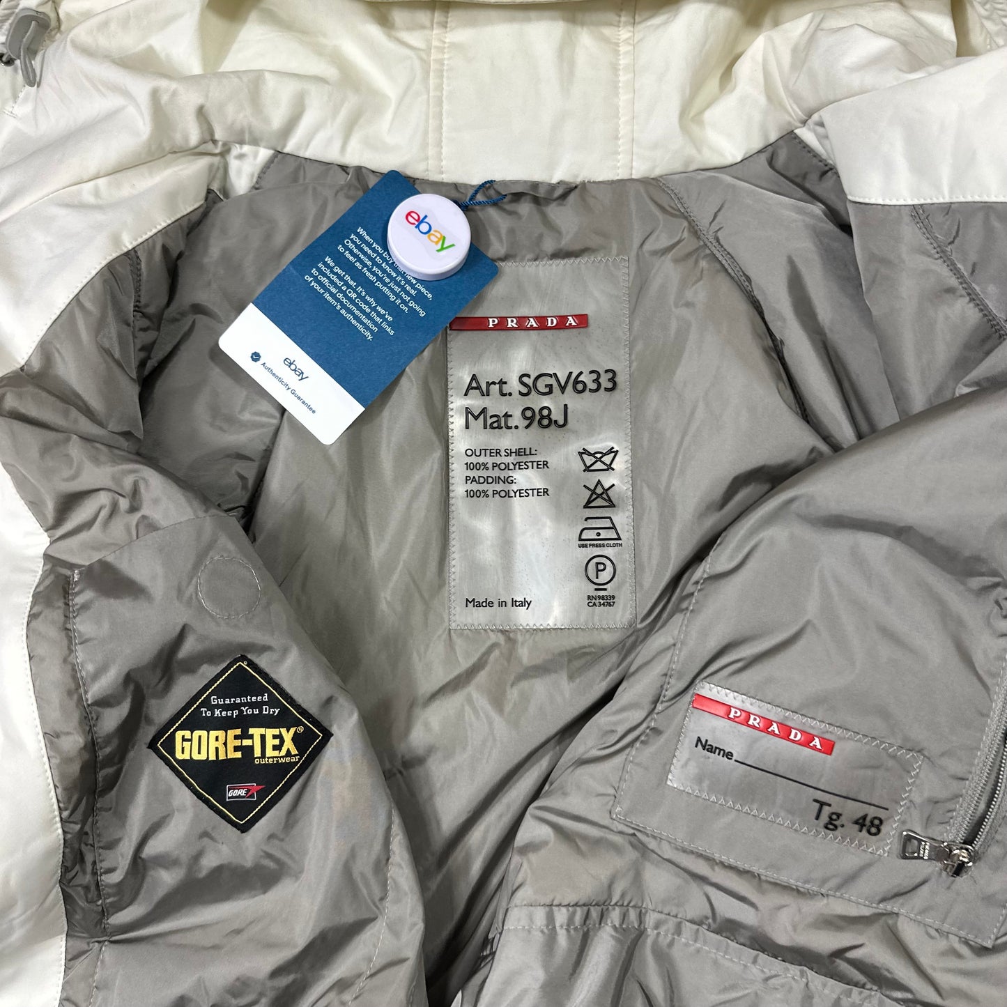 Prada Sport 2003 Goretex Teflon Talco Padded Ski Jacket - IT48