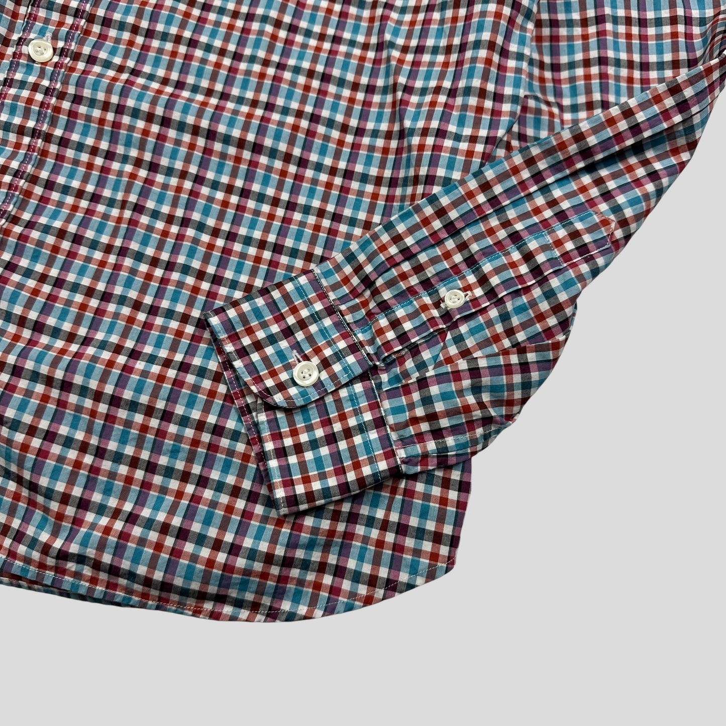 Prada 2018 Neo-plaid Micro Check Longsleeve Shirt - M