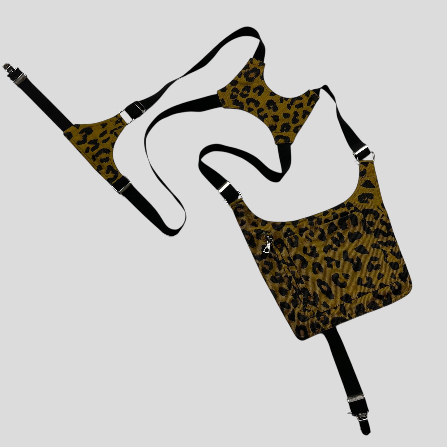Dries Van Noten SS16 Cheetah Print Holster Suspender Harness Bag