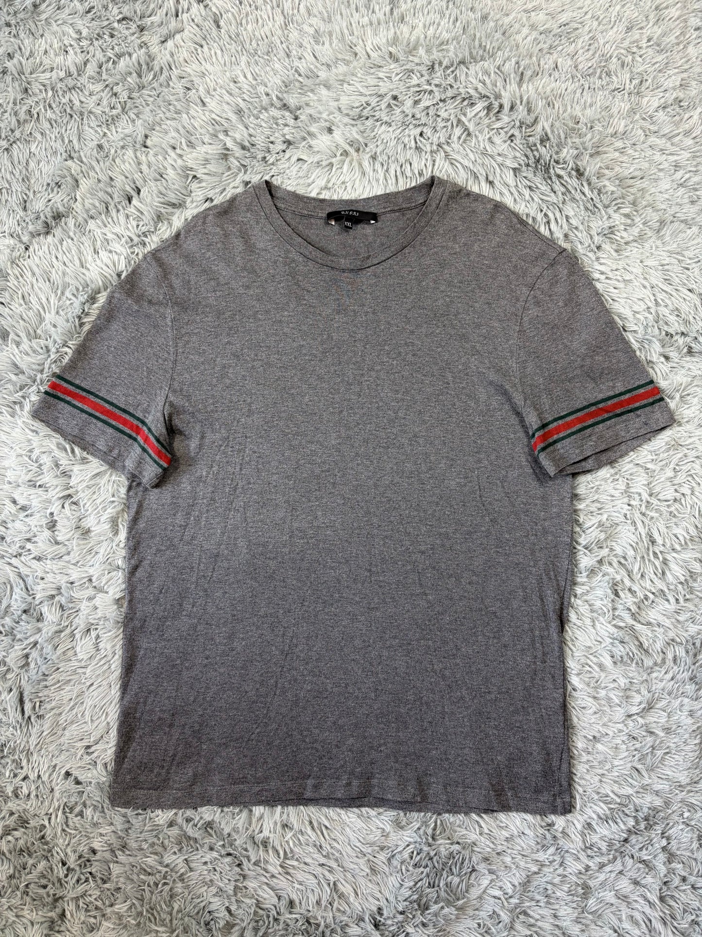 Gucci 2010s Web Stripe Grey T-shirt - L