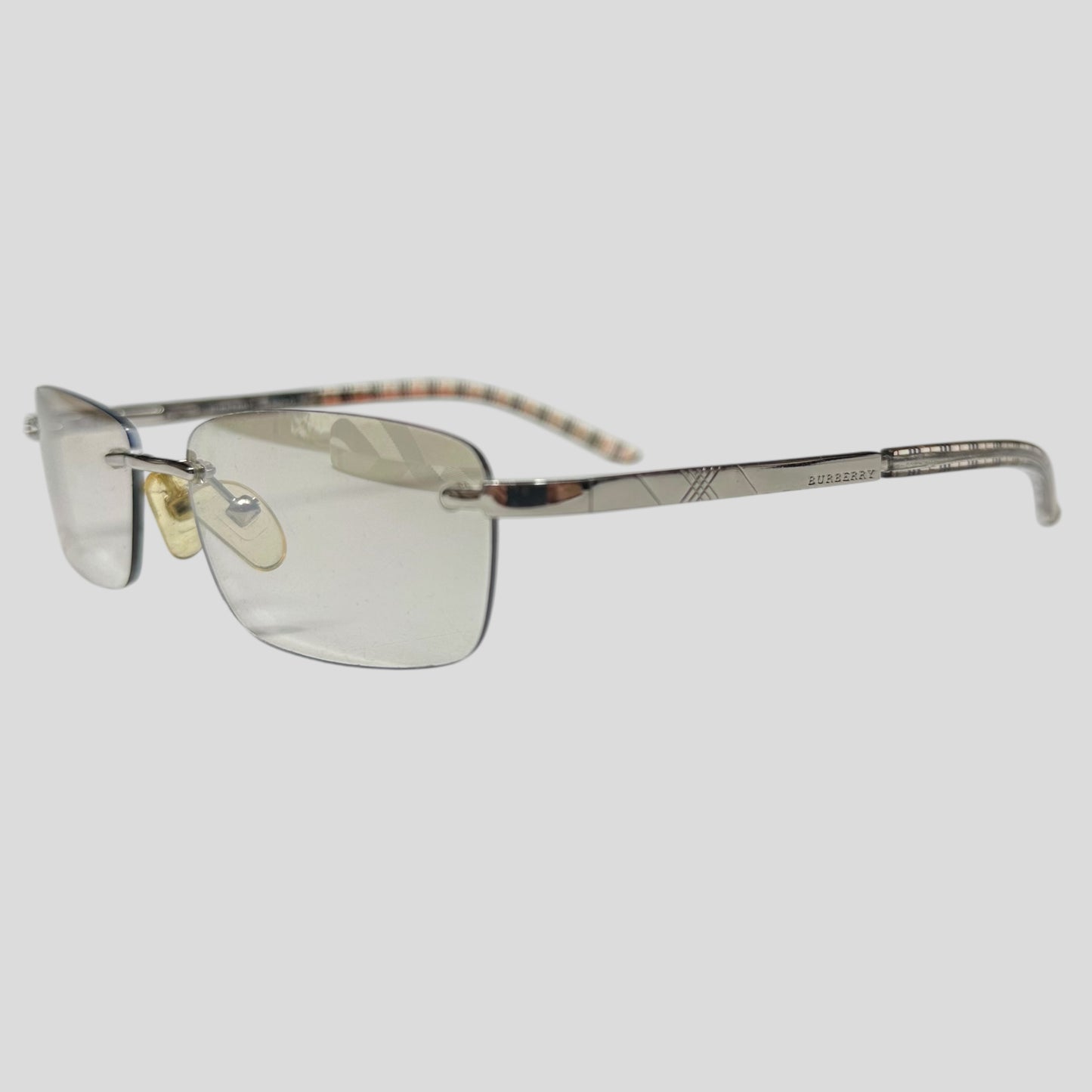 Burberry Safilo Nova Check Logo Metal Square Sunglasses
