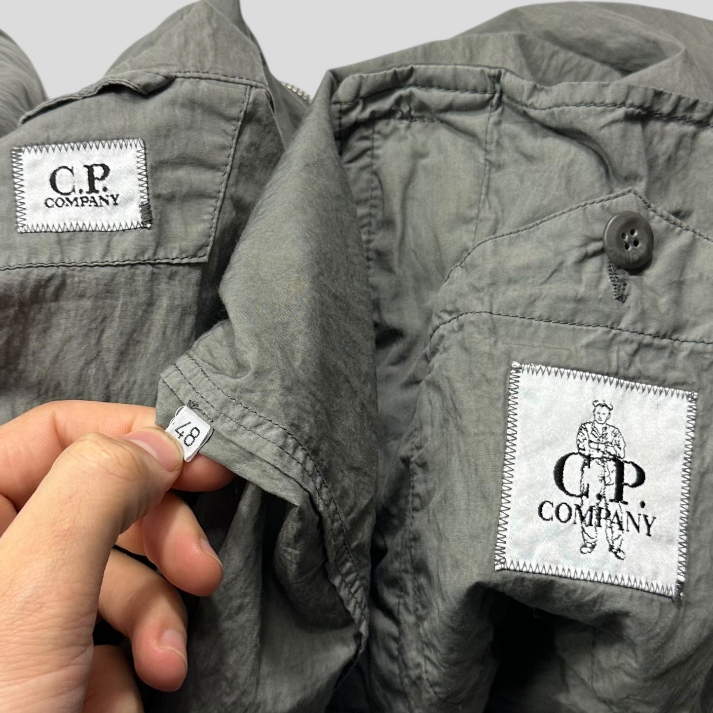 CP Company 00’s Steel Grey Goggle Nylon Shimmer Jacket - IT48 (M)