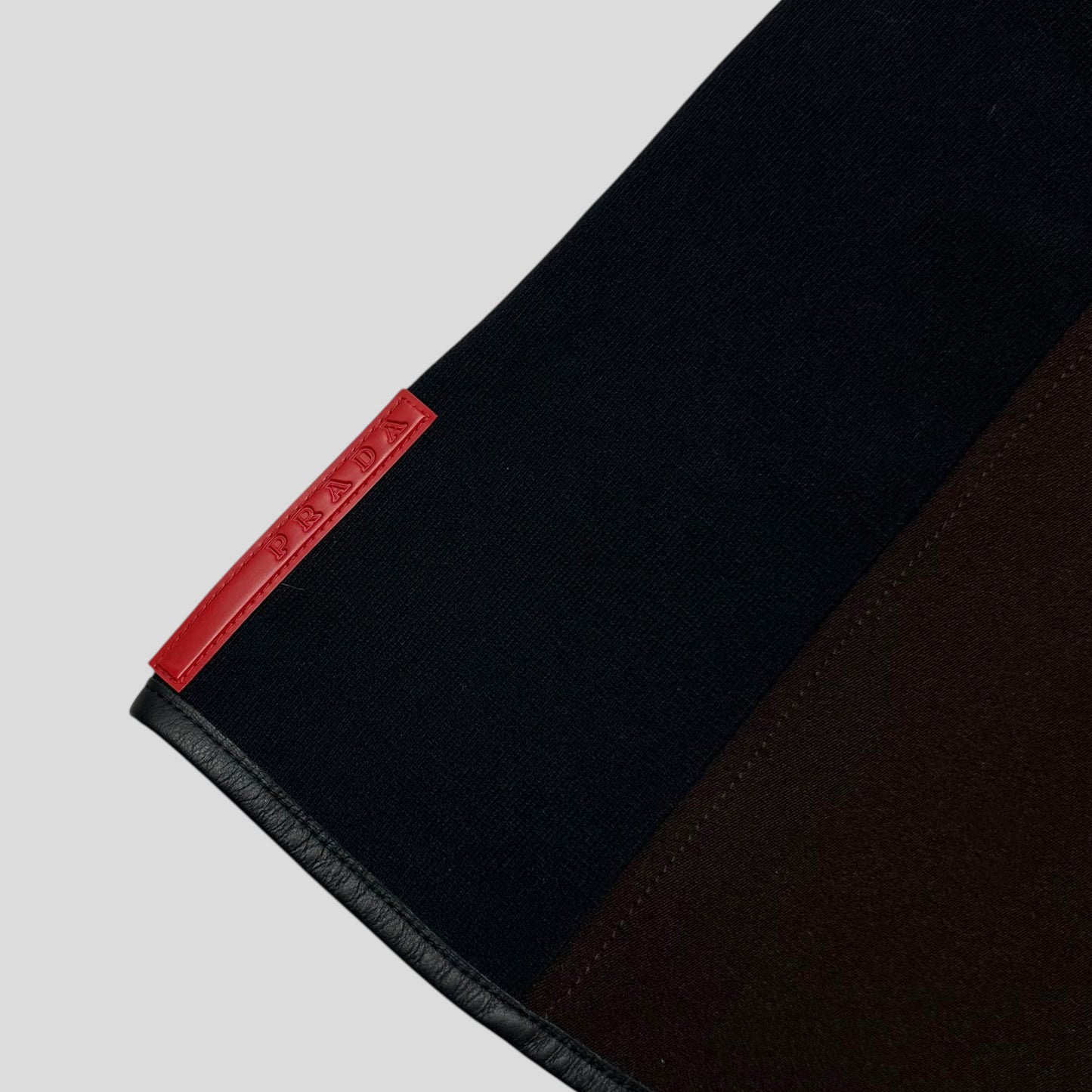 Prada Sport AW00 Wool + Leather Neoprene Panelled Belted Skirt - IT44