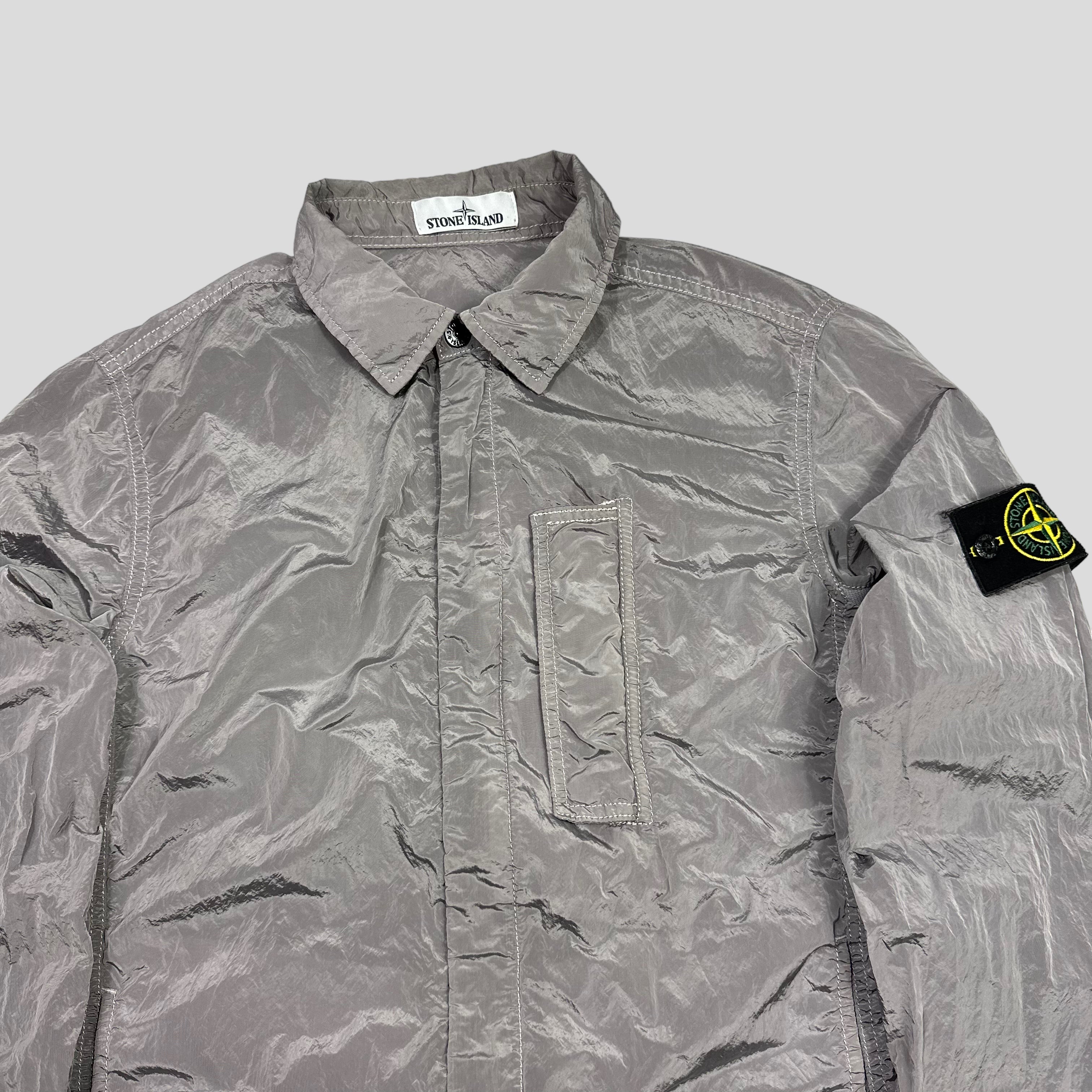 Stone island silver nylon metal clearance overshirt