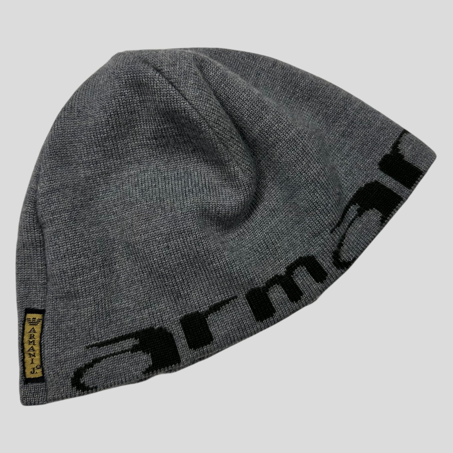 Armani Jeans 00’s Animal Rip Spellout Wool Beanie - S/M
