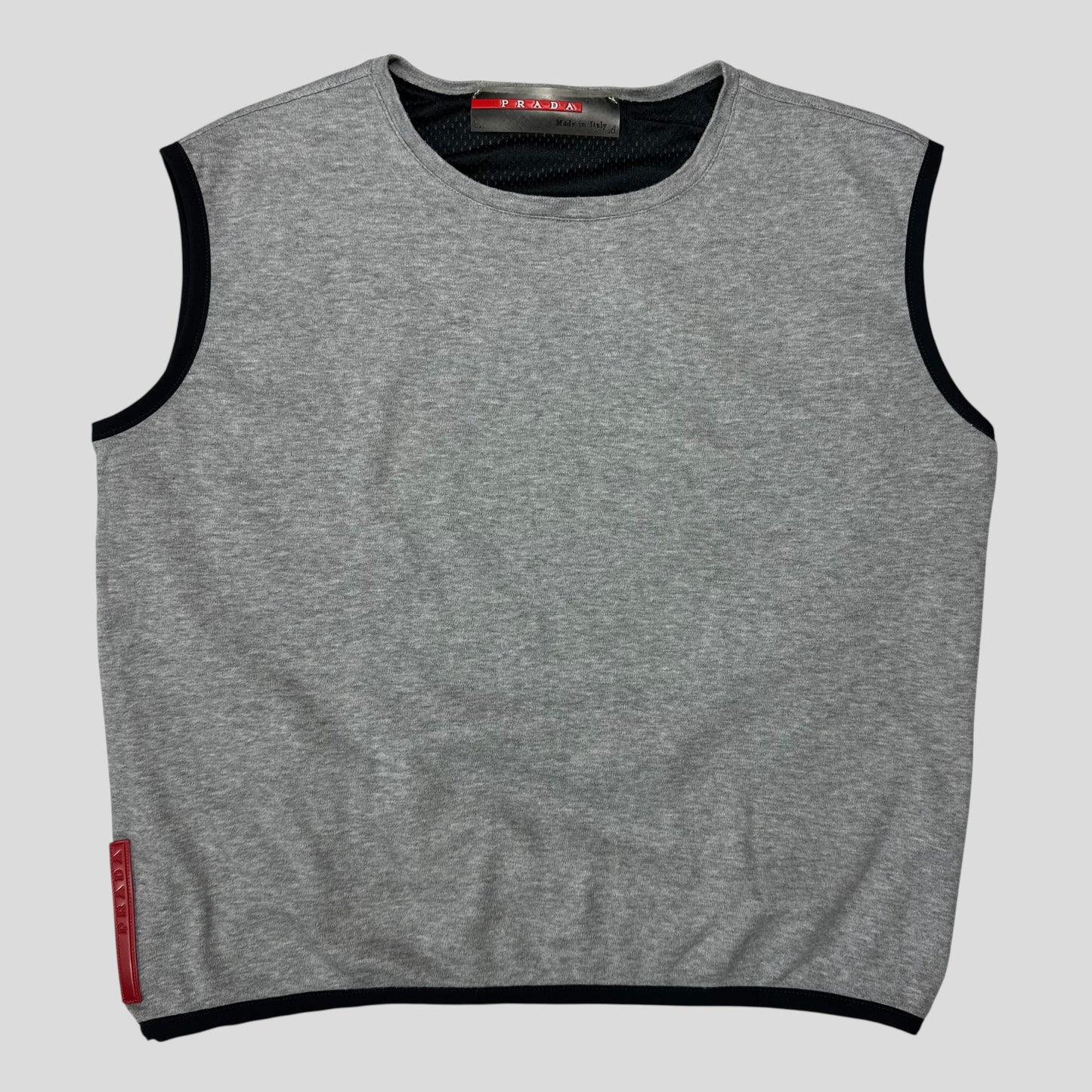 Prada Sport SS99 Dual Layer Mesh Lined Cropped Sport Vest - M