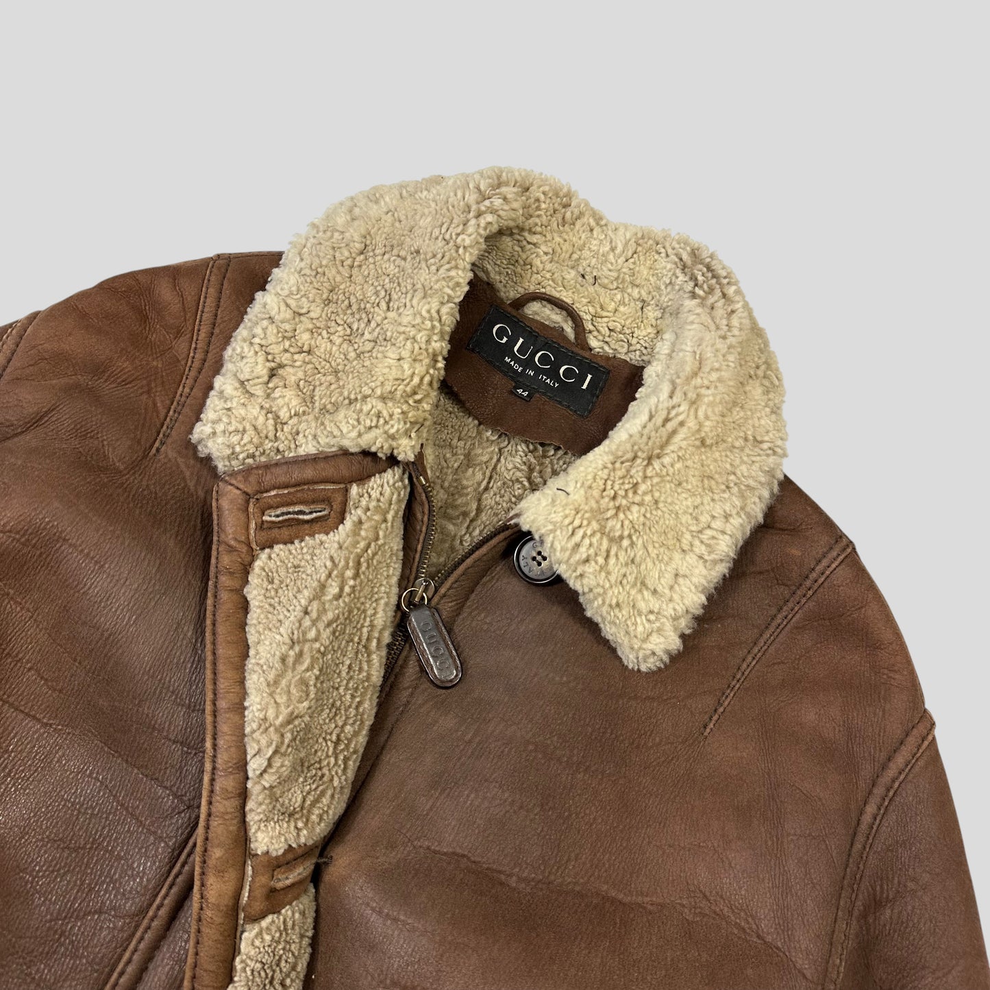 Gucci by Tom Ford 90’s Sheepskin Leather Heavy Shearling Coat - M