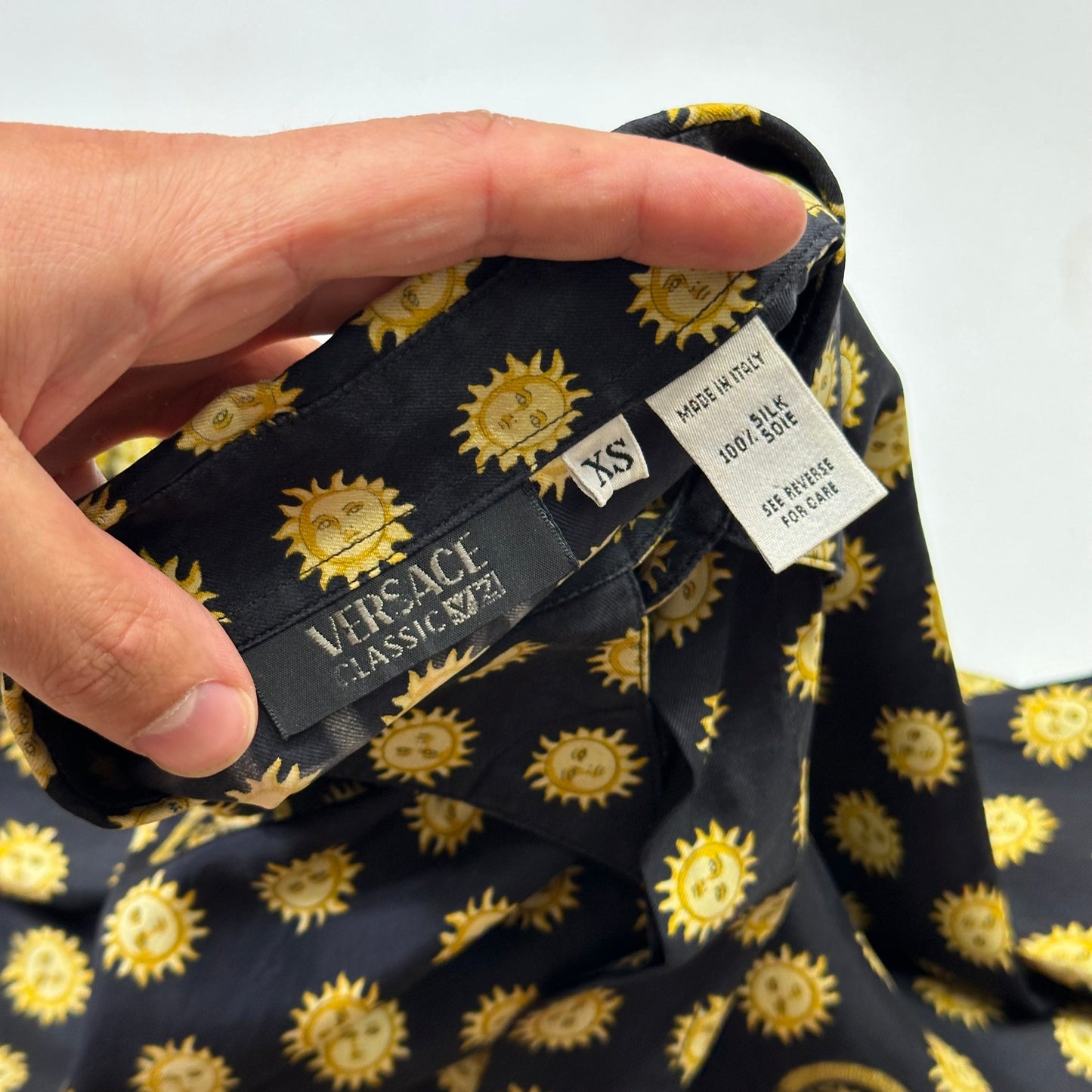 Versace V2 Classic 90’s Silk Sun Print Shirt - XS (M)