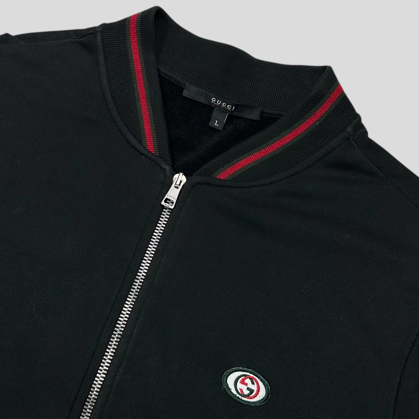 Gucci 2008 GG Logo Web Teddy Cotton Lined Track Jacket - M/L