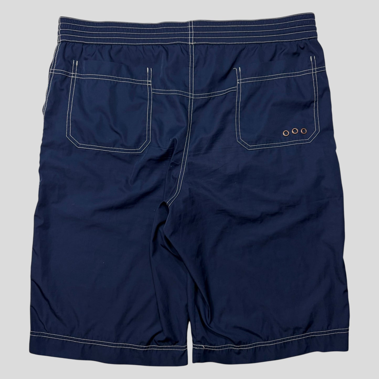 Prada Sport 00’s Nylon Contrast Stitch Baggy Board Shorts - M/L