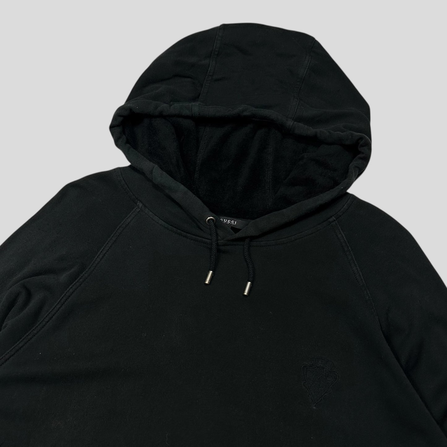 Gucci 2007 Crest Logo Web Stripe Teddy Cotton Hoodie - M