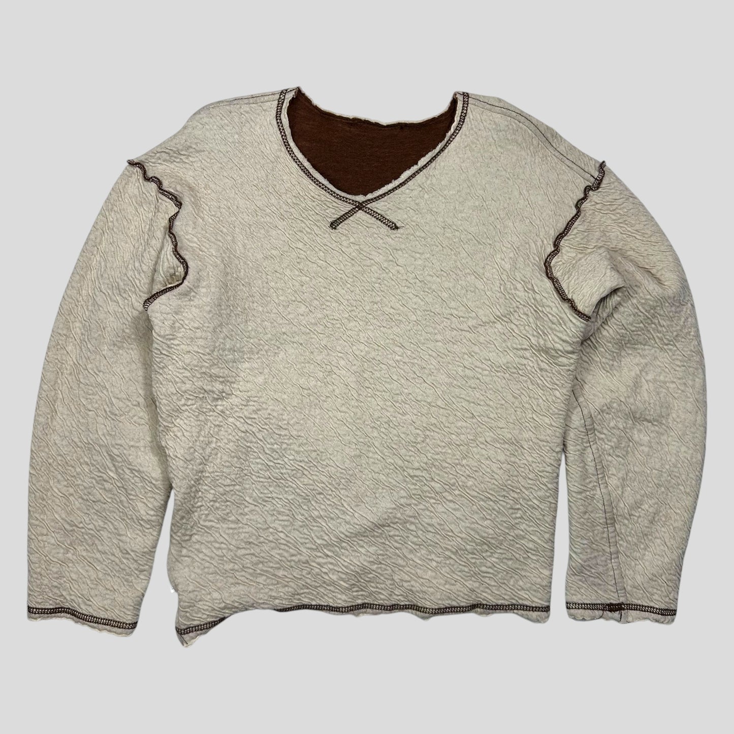Comme Des Garçons 2003 Reversible Wool Textured Jumper - XS/S