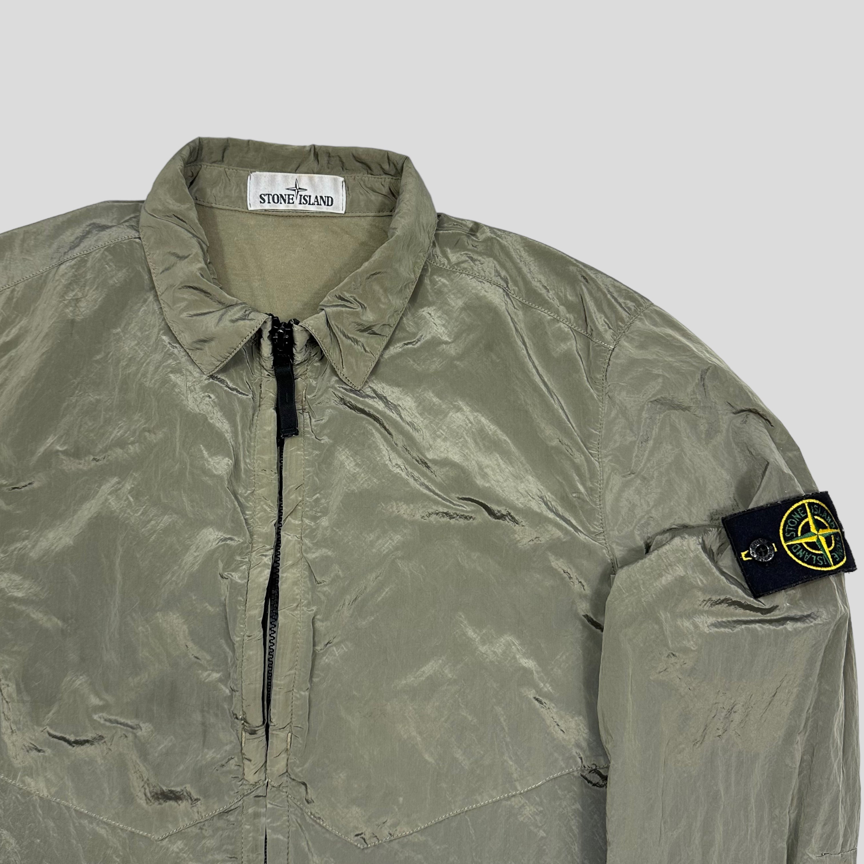 Stone Island Khaki Nylon Metal Overshirt Jacket - M – Warmwaves