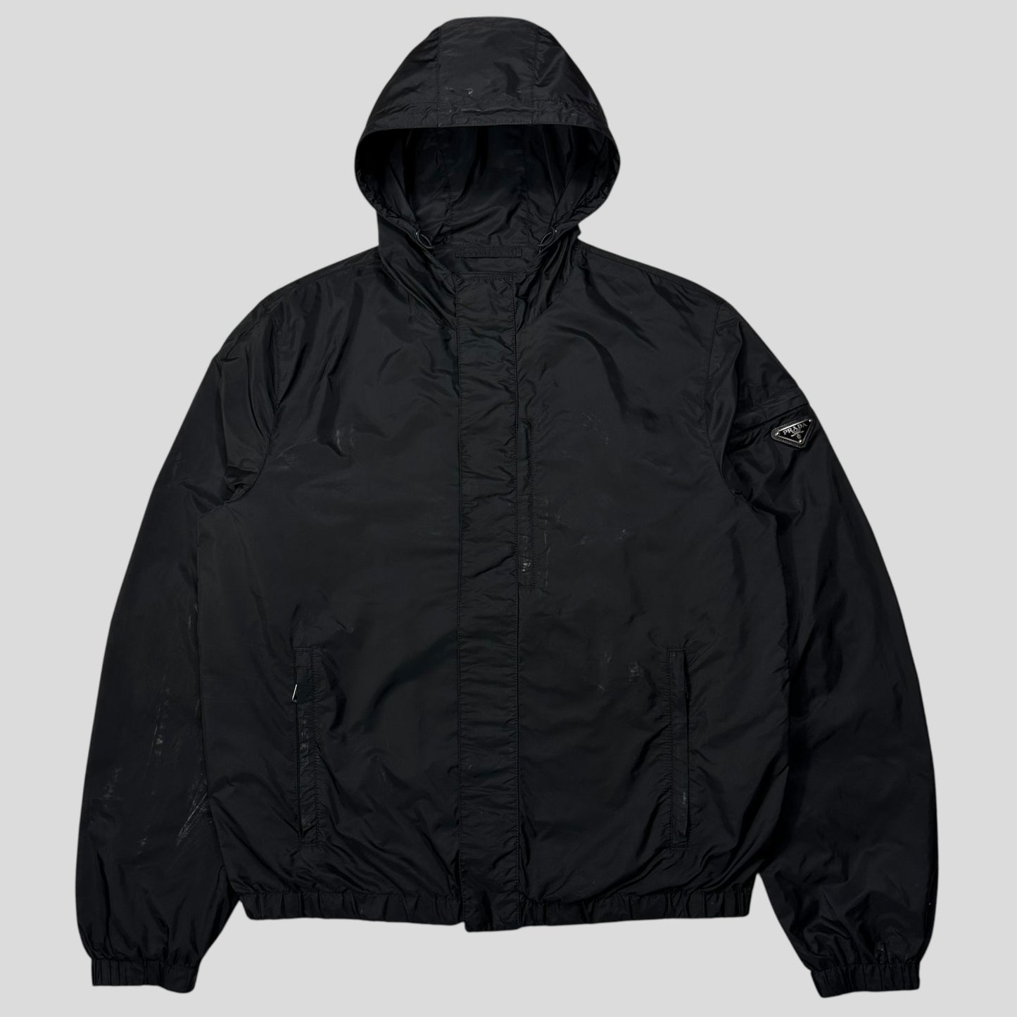 Prada Milano 2017 Triangle Plaque Logo Nylon Windbreaker Jacket - IT50