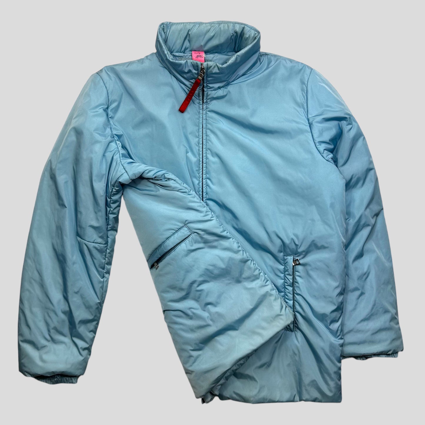 Prada Sport 2001 Baby Blue Stash Pocket Nylon Ski Puffer - IT48 (L)