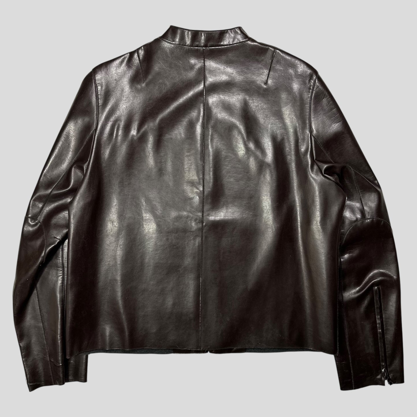 Neil Barrett AW00 PVC & Wool Leather Like Moto Jacket - L/XL