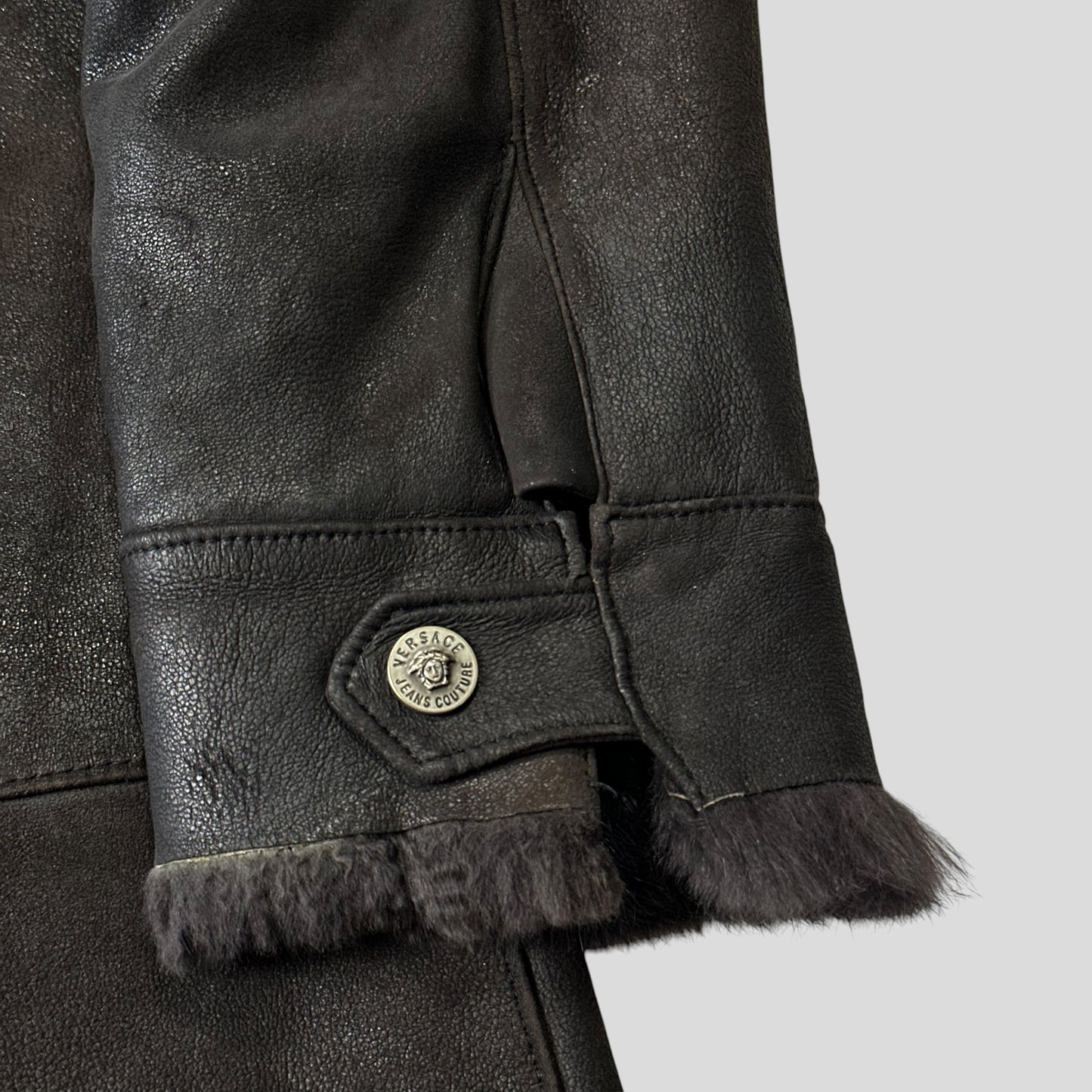 Versace VJC 90’s Leather Fur Sheepskin Afghan Coat - M