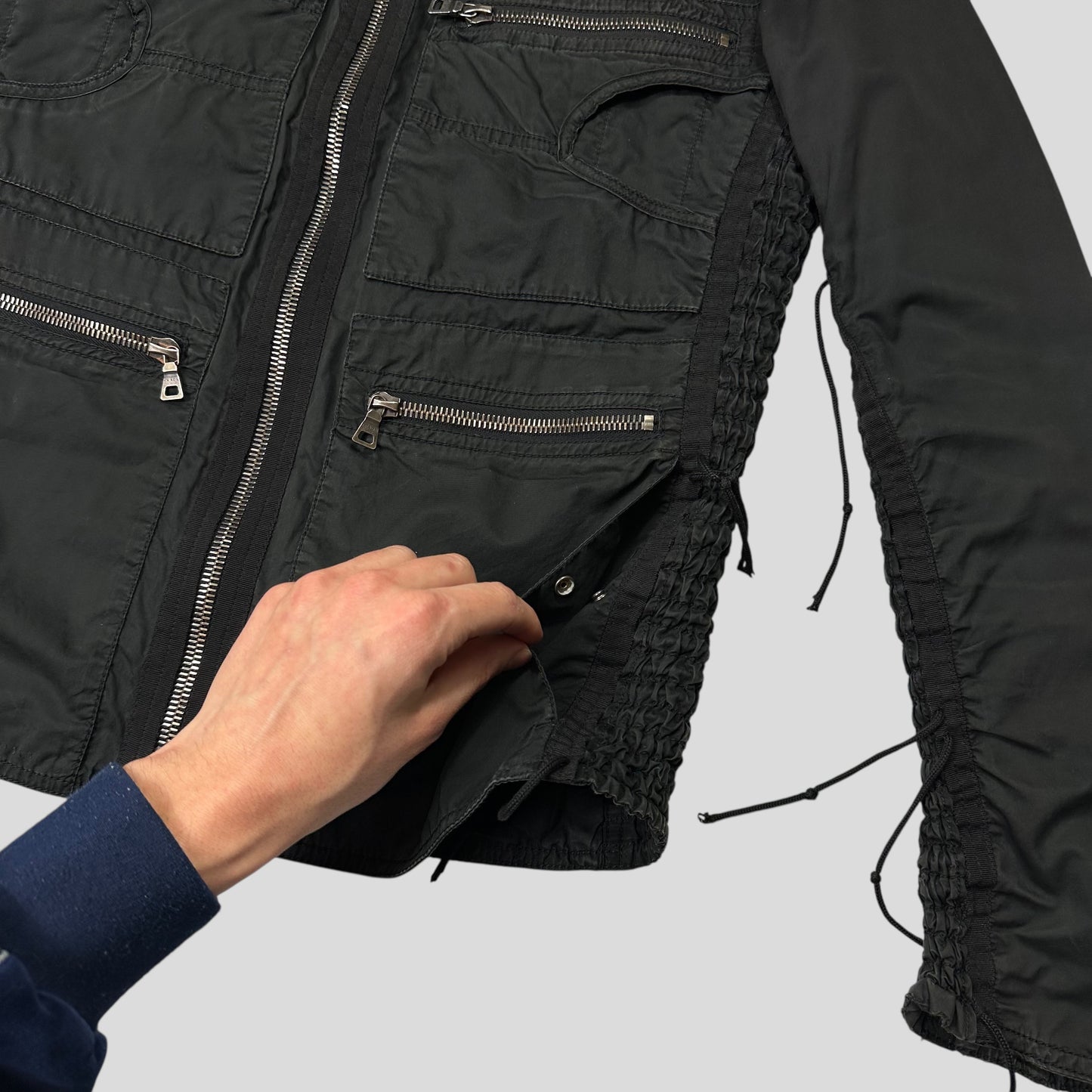 Prada Sport 00’s Tassle Detailed Cotton Multipocket Biker Jacket - IT50 (M)