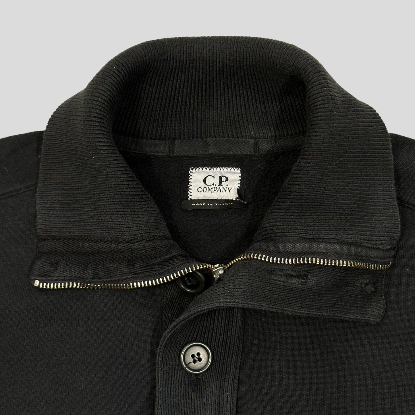 CP Company AW08 Heavyweight Cotton 1/4 Logo Pullover - L