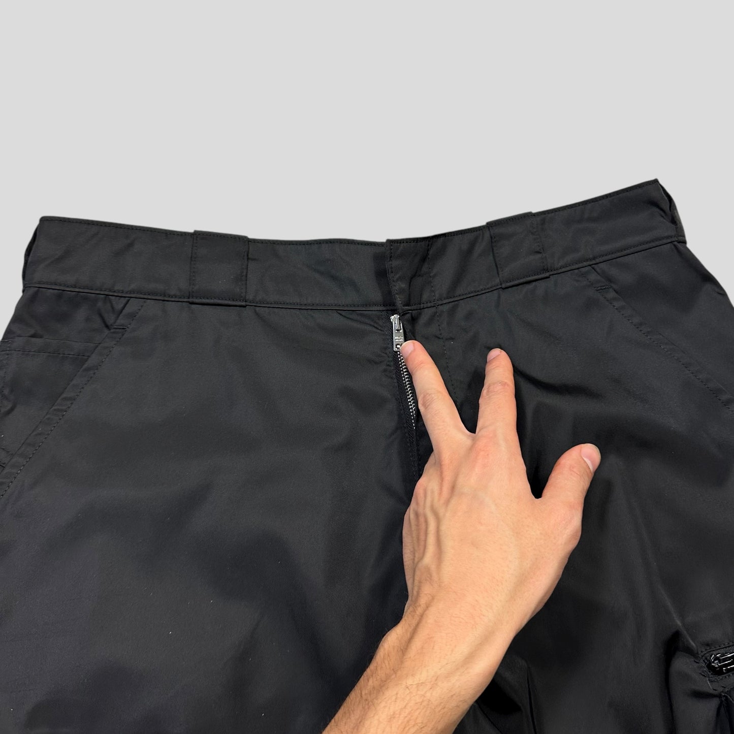 Prada 2023 Re-nylon Plaque Logo Bermuda Cargo Shorts - L