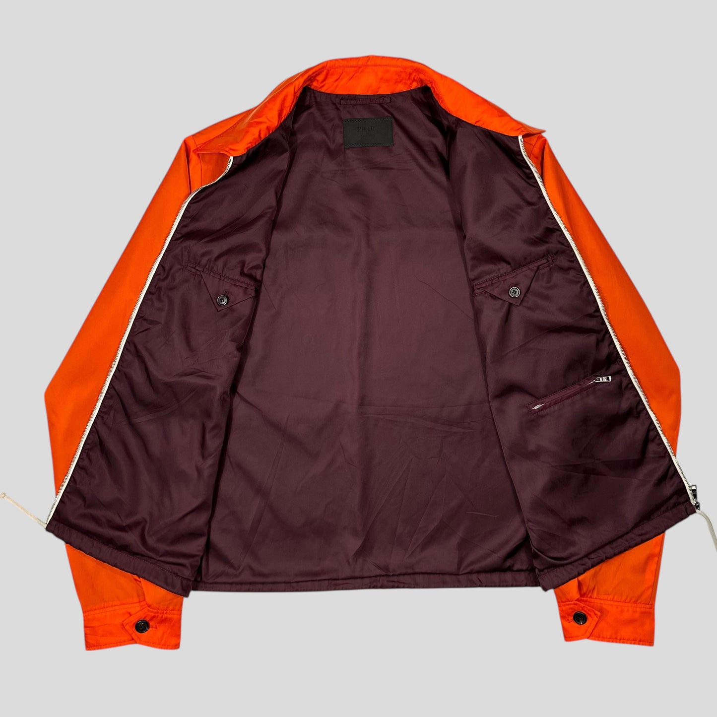 Prada 2018 Orange & Plum Gabardine Nylon Work Jacket - IT52 (L)