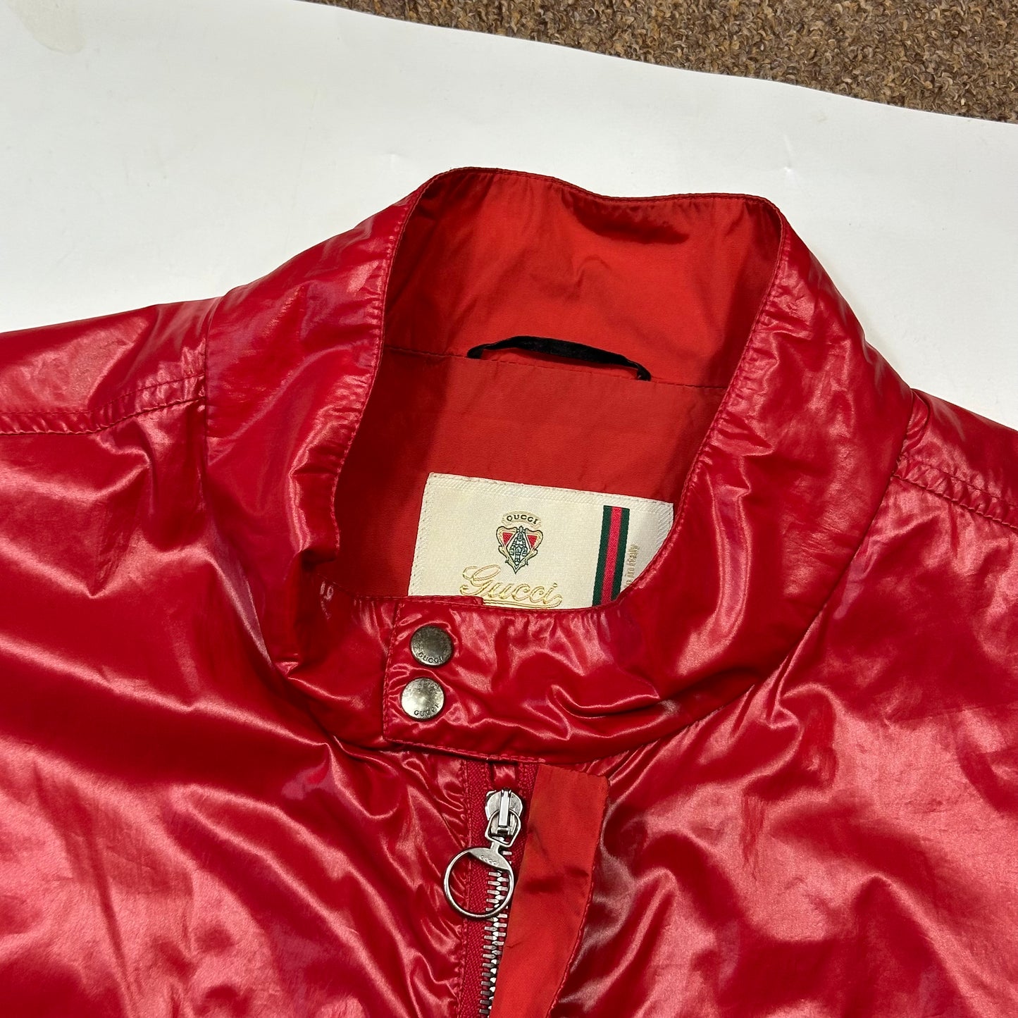 Gucci 2009 Gloss Nylon Prismatic Bomber Jacket - IT54 (L/XL)