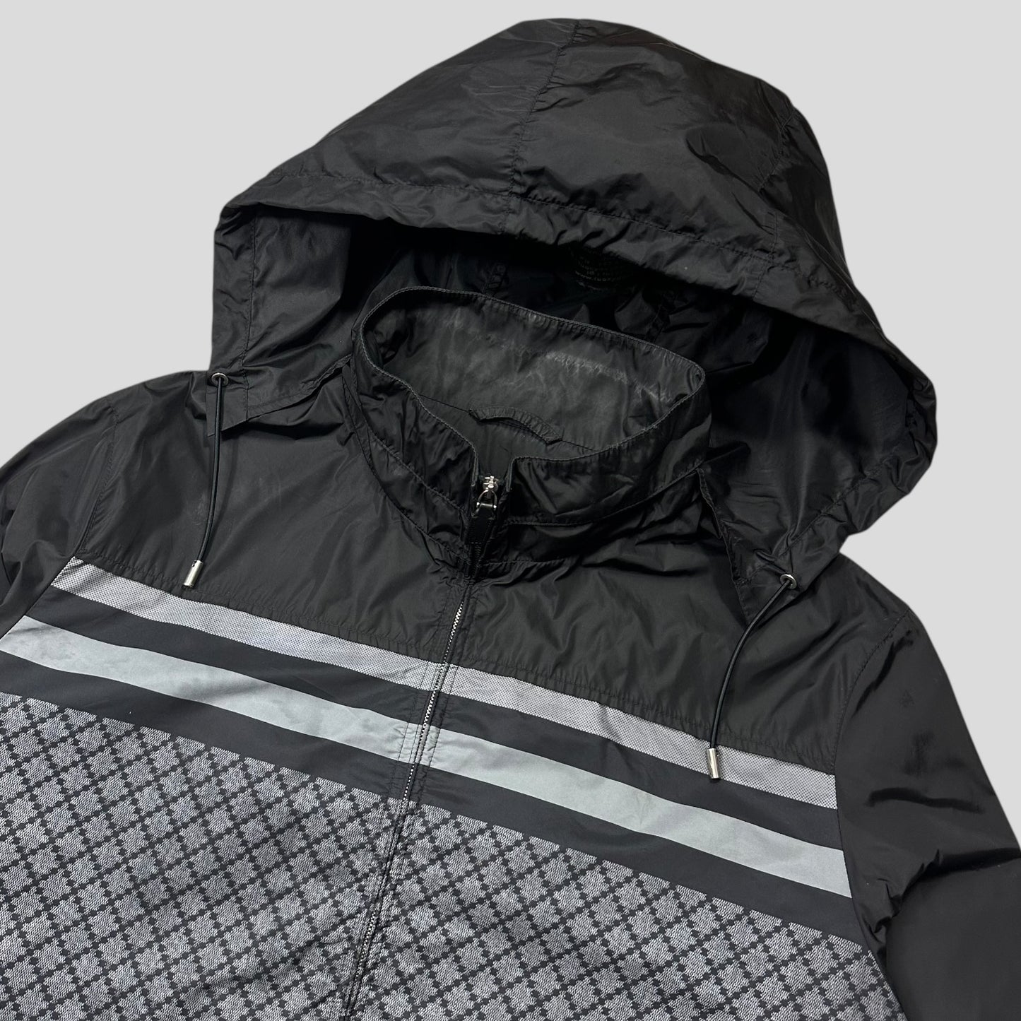Gucci 2011 Monogram Stripe Panelled Nylon Windbreaker - M