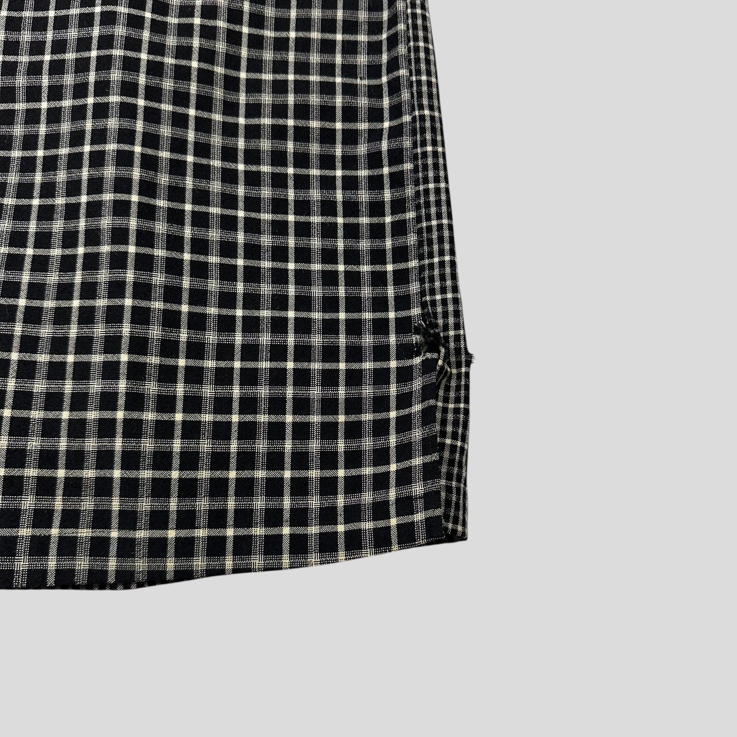 Comme Des Garçons Homme 90’s Wool Double Plaid Boxy Shirt - XL