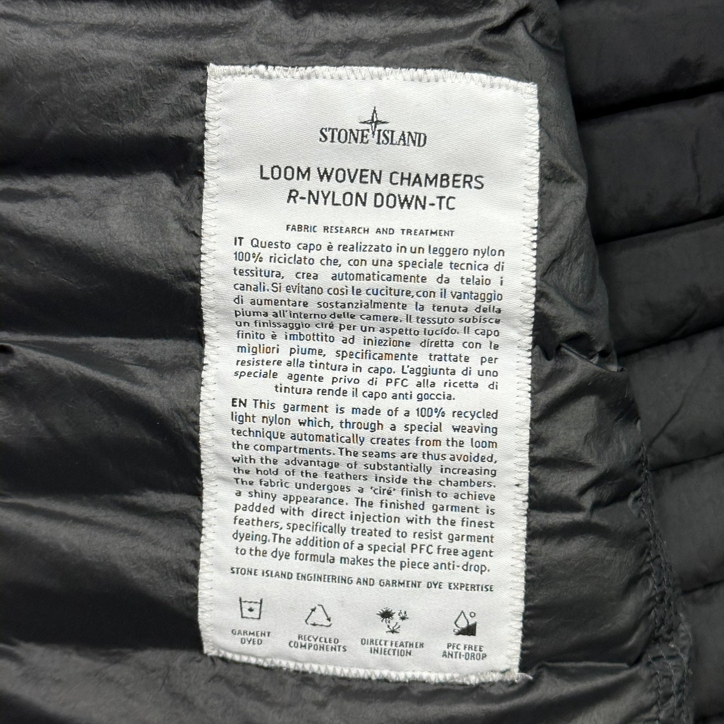 Stone Island AW22 Loom Woven Chambers R-nylon Down Jacket - M/L