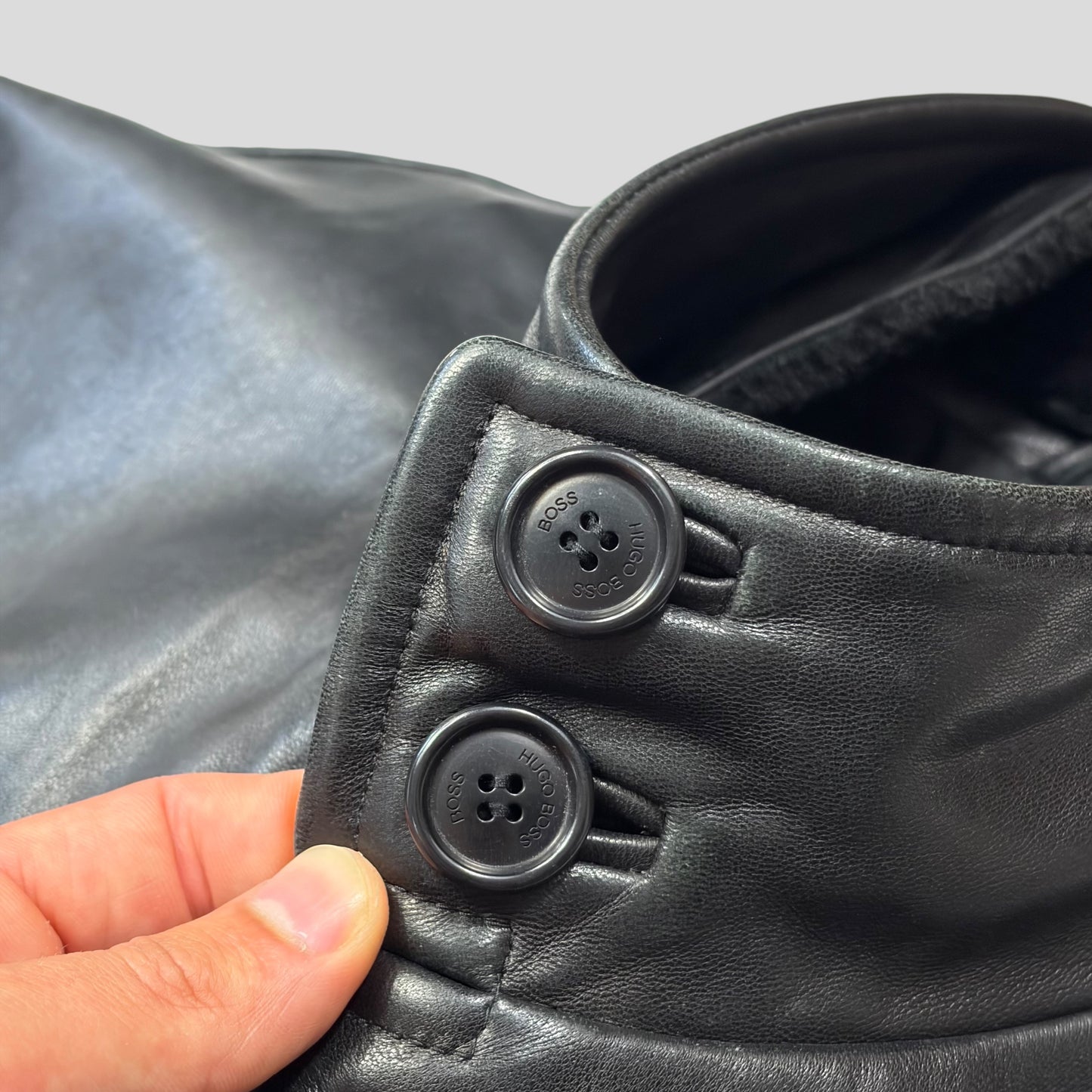 Hugo Boss 90’s Modular 2 in 1 Lambskin Leather Trench Coat - XL