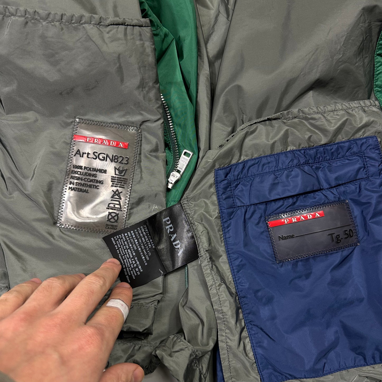 Prada 2017 Red Tab Tri-colour Nylon Windbreaker Jacket - IT50 (L)