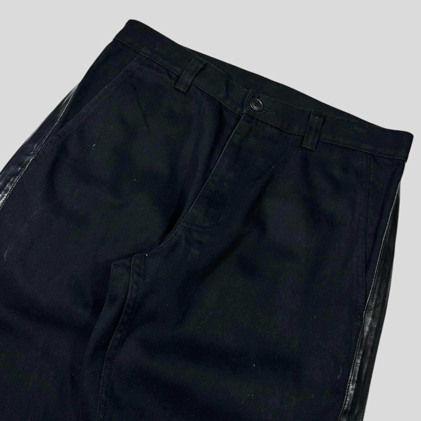 Comme Des Garçons Homme 2007 Leather Stripe Detail Jeans - S/M