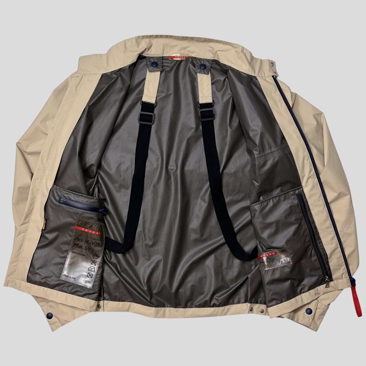 Prada Sport AW00 Goretex Backpack Strap Packable Bag Jacket - M/L