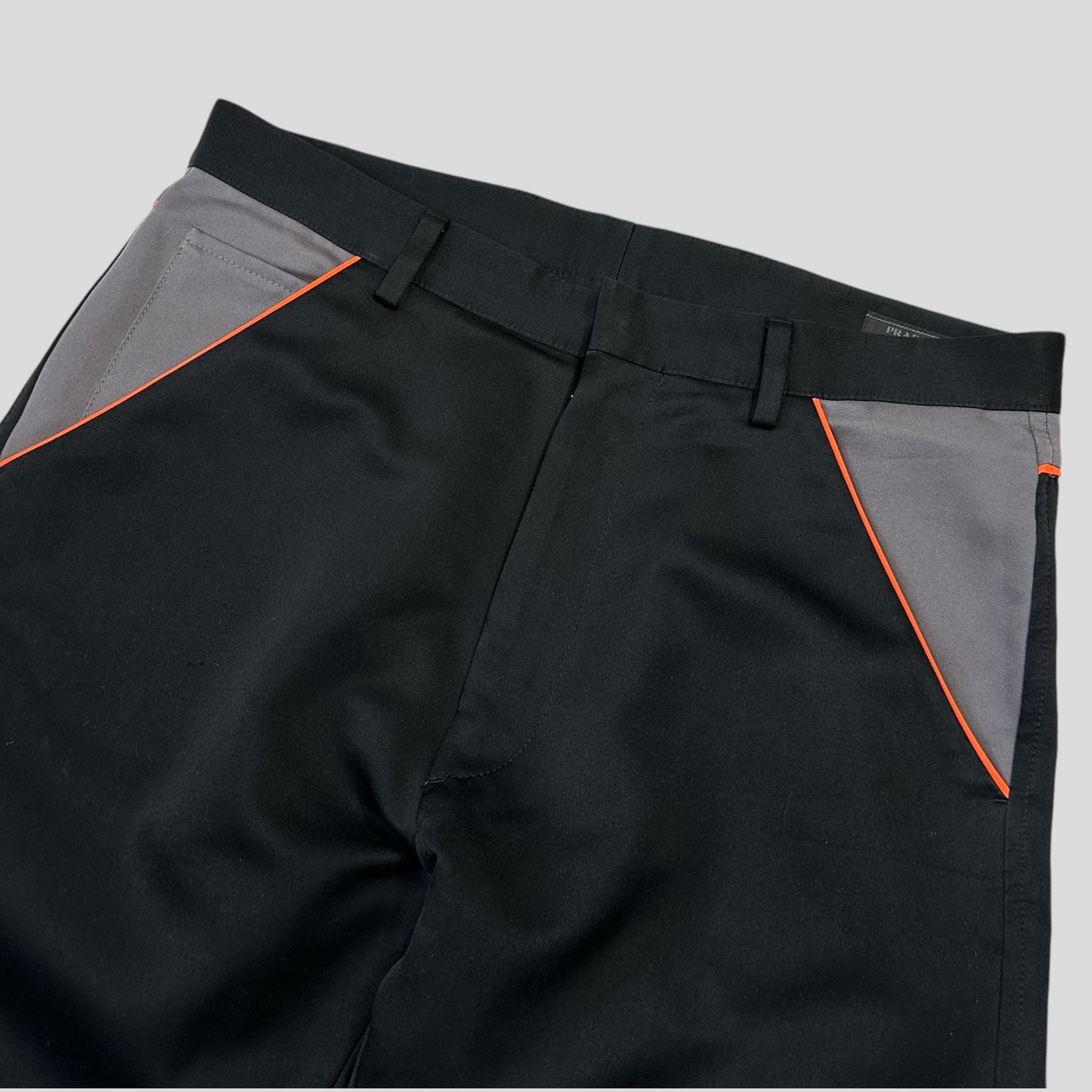 Prada Milano SS16 Runway Colourblock Technical Polyester  Trousers - IT48