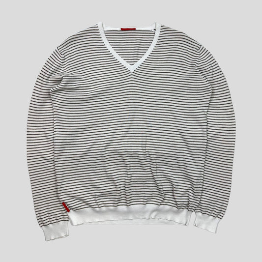 Prada Sport 2006 Striped Knitted Pullover - L