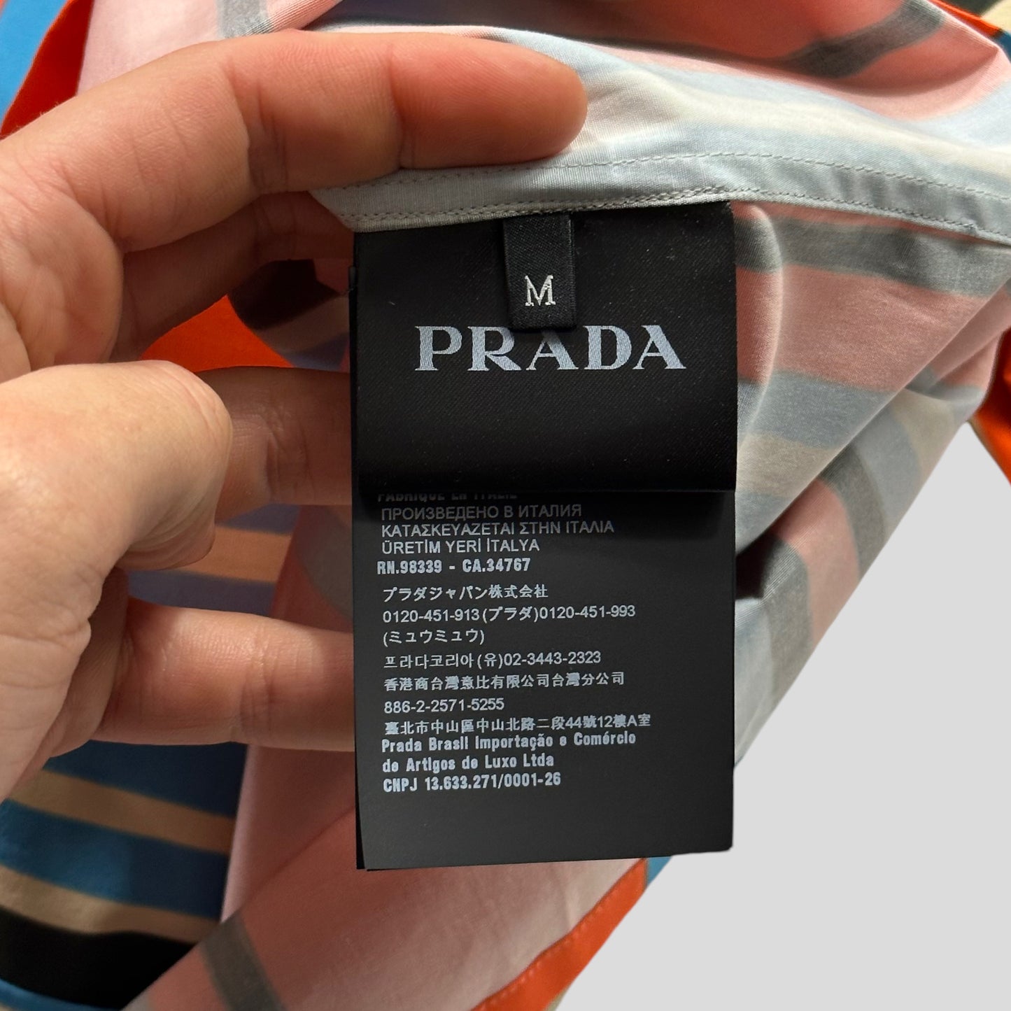 Prada Milano 2021 Bayadere Striped Boxy Bowling Shirt - M/L