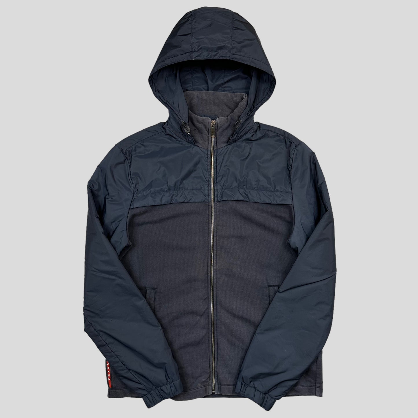 Prada 2015 Red Tab Padded Nylon & Cotton Jacket - L/XL