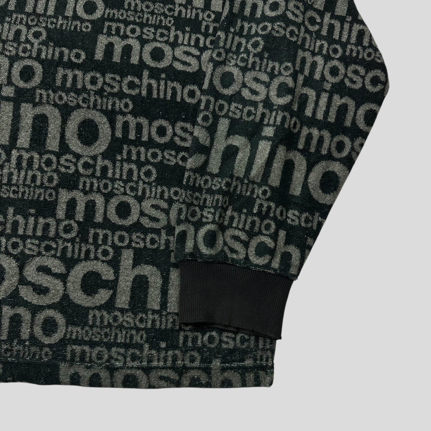 Moschino Jeans 1998 Spellout Logo Teddy Cotton Fleece Jumper - L/XL