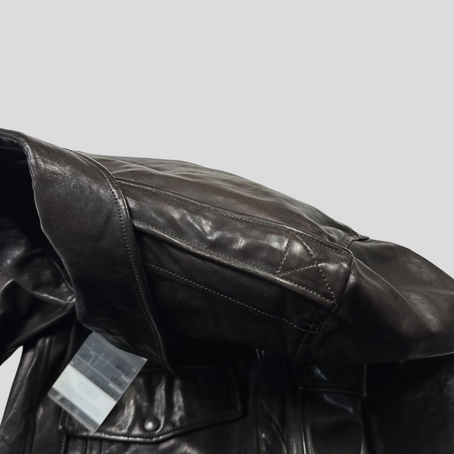 Prada Sport 2007 Leather Logo Antique Finish 2 in 1 Sherpa Flight Jacket - IT50 (M)