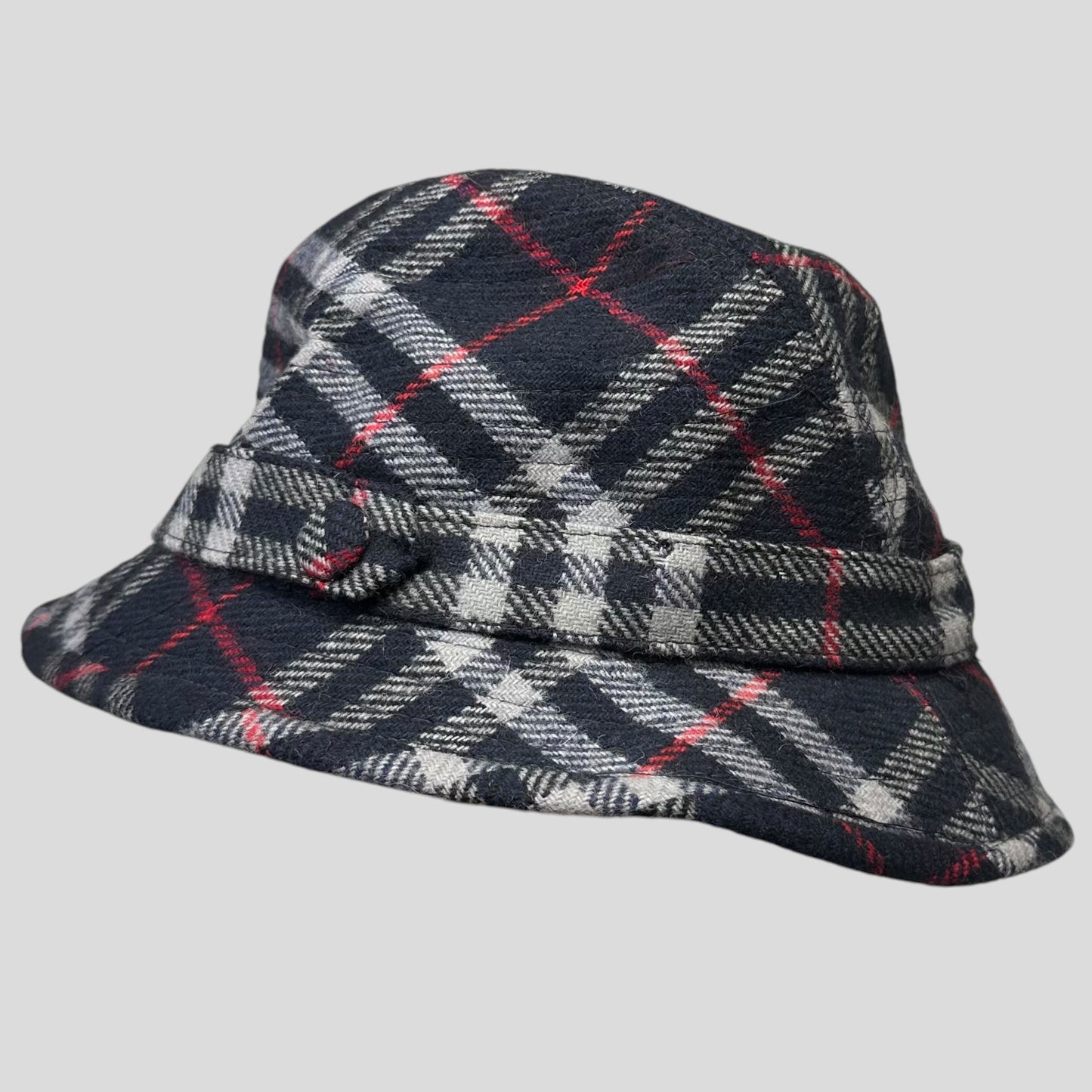 Burberrys 1980’s Nova Check Trilby Wool Bucket Hat - M/L