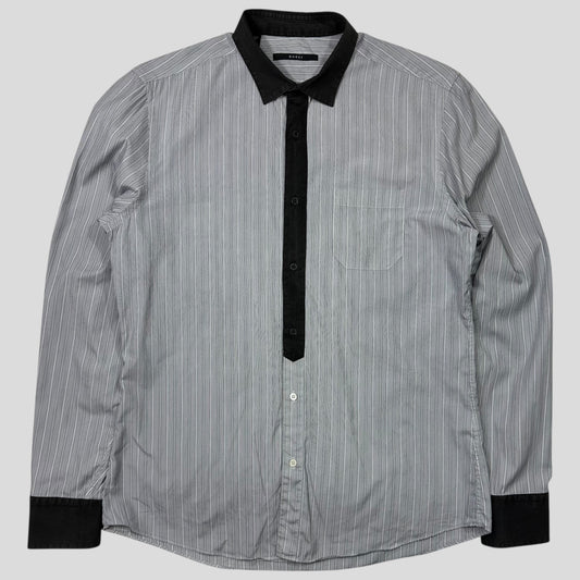 Gucci Striped Placket Cotton Longsleeve Shirt - M