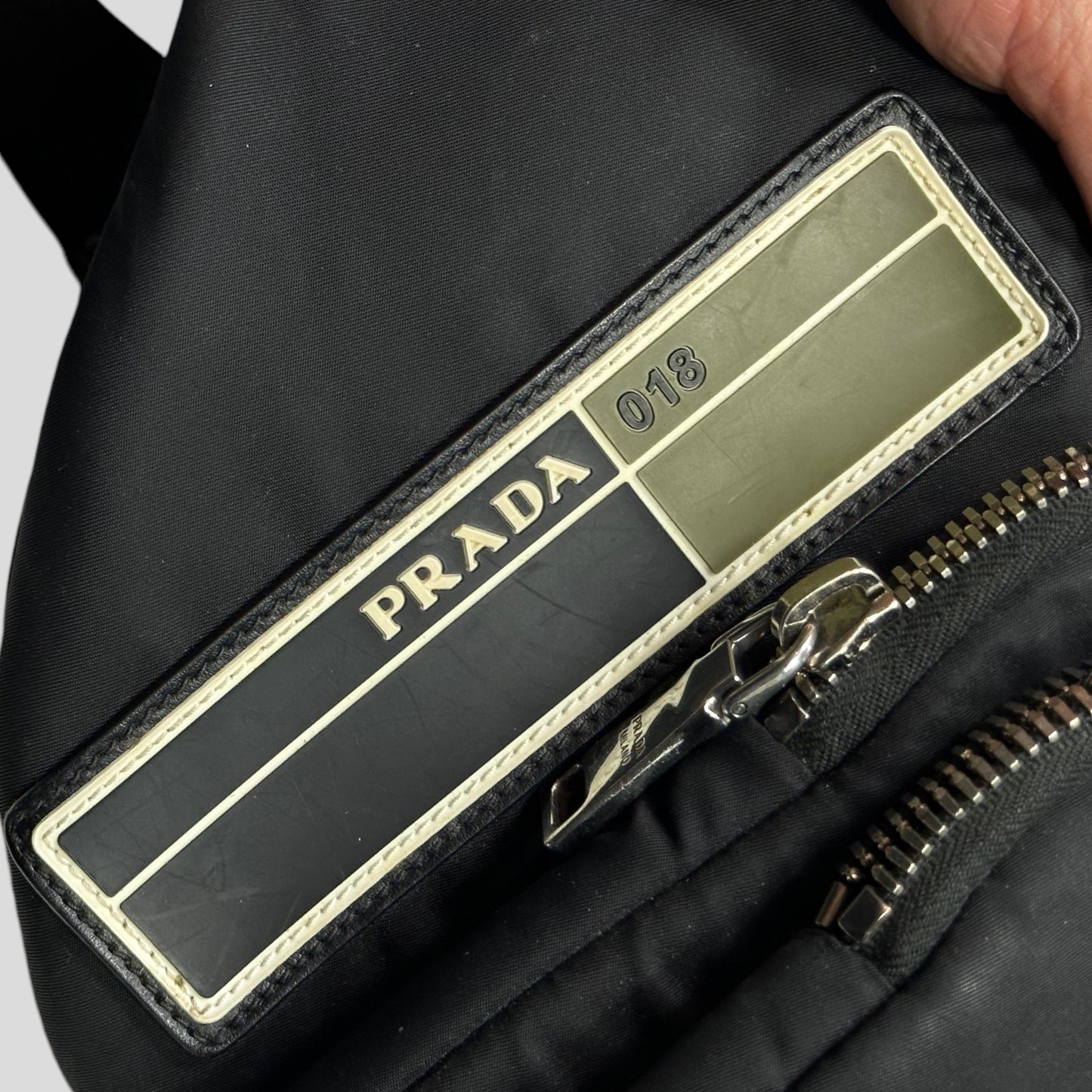 Prada 2018 Rubber Race Logo Crossbody Belt Pocket Bag