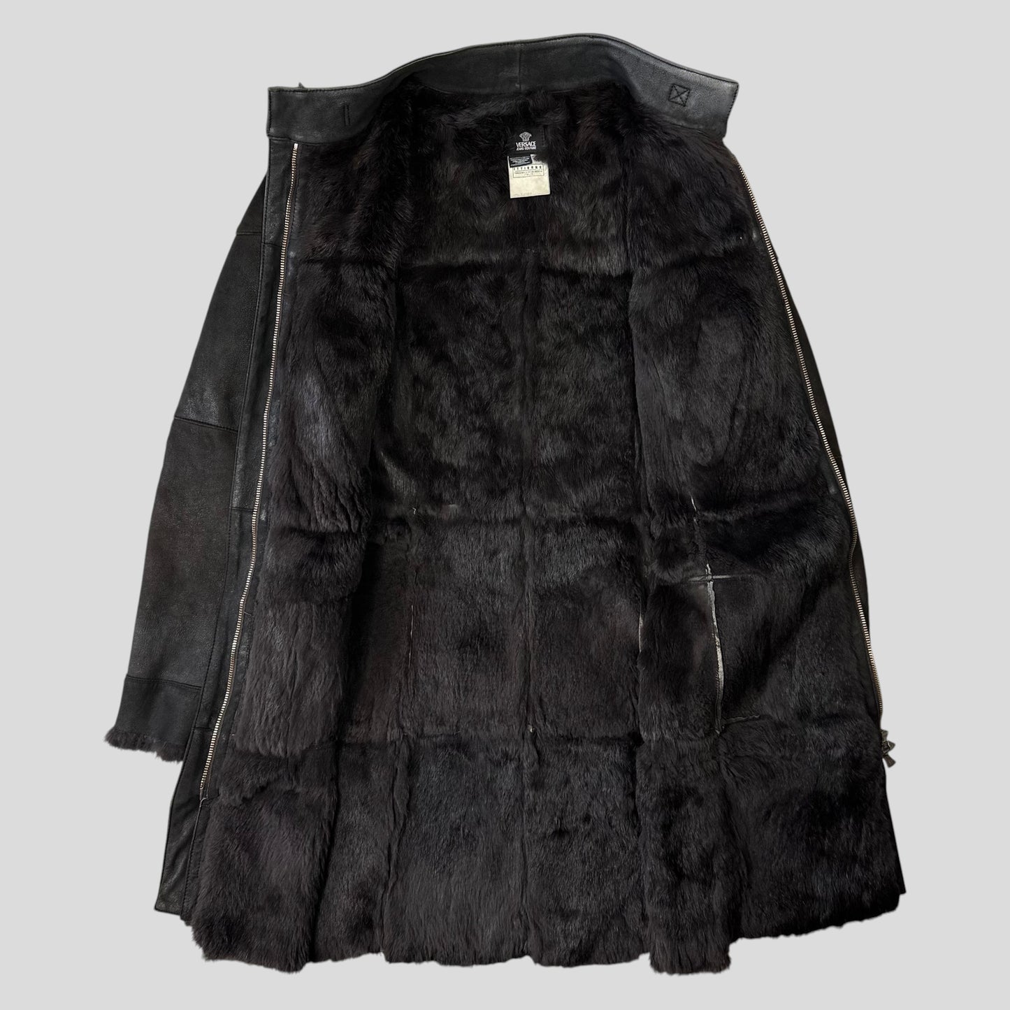 Versace VJC 90’s Leather Fur Sheepskin Afghan Coat - M