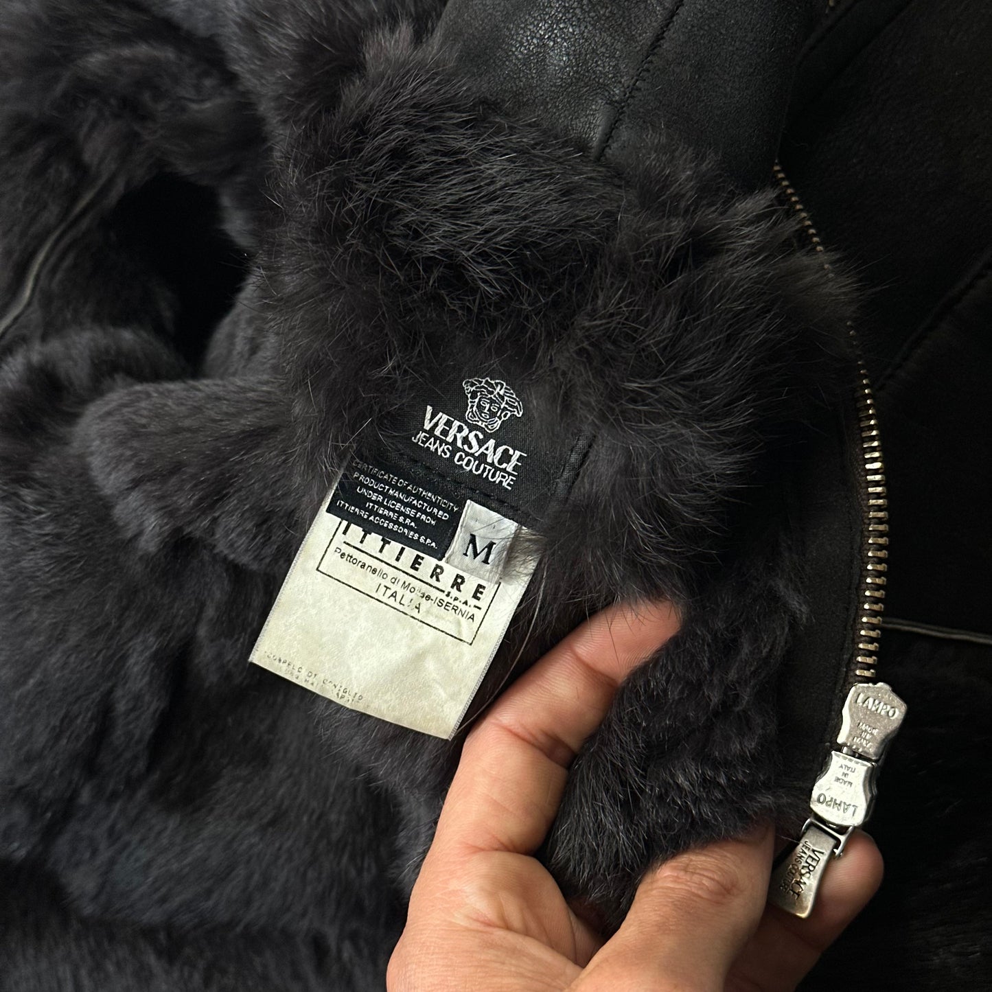 Versace VJC 90’s Leather Fur Sheepskin Afghan Coat - M