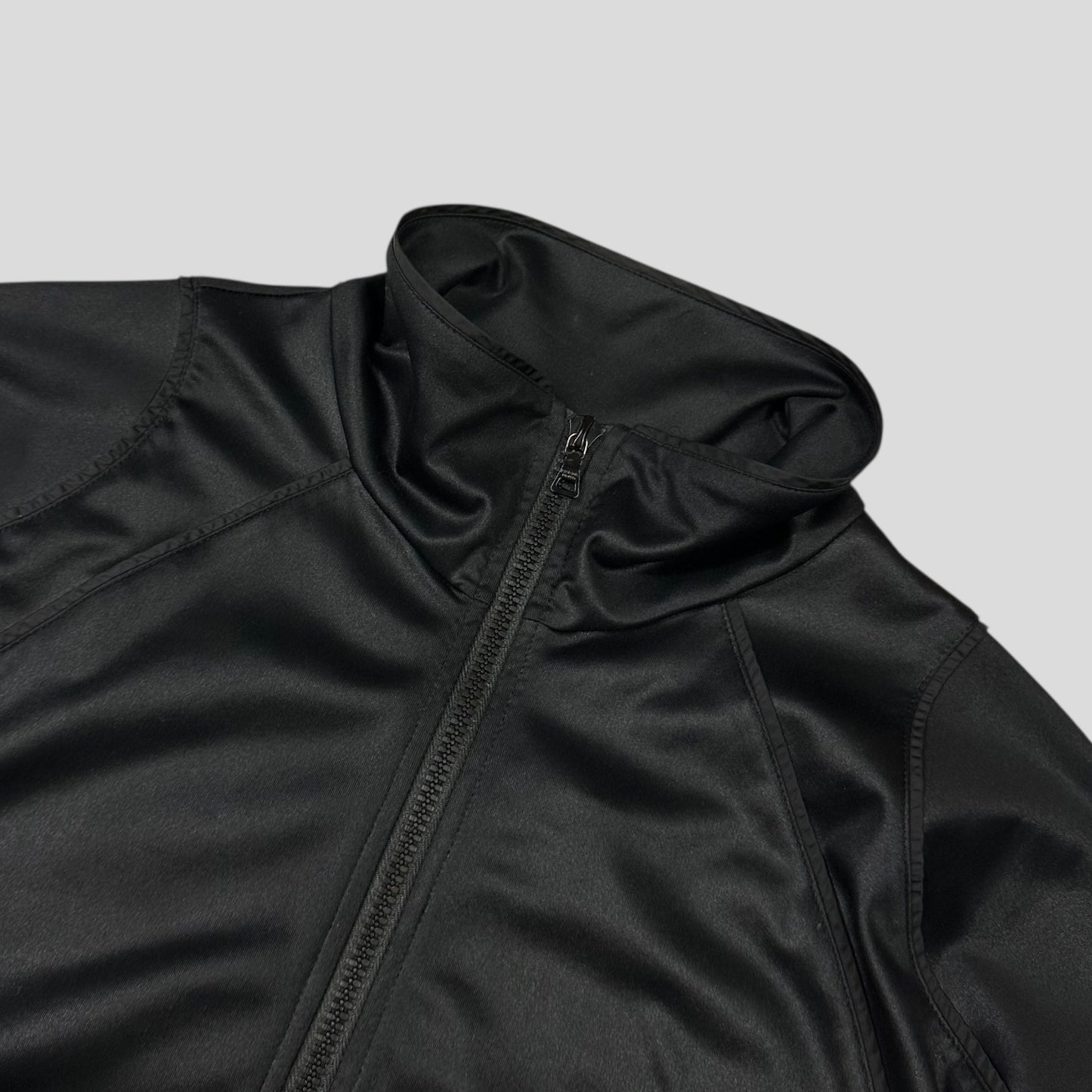 Prada Sport 2007 Jet Black Panelled Soft Polyester Harrington Jacket - M